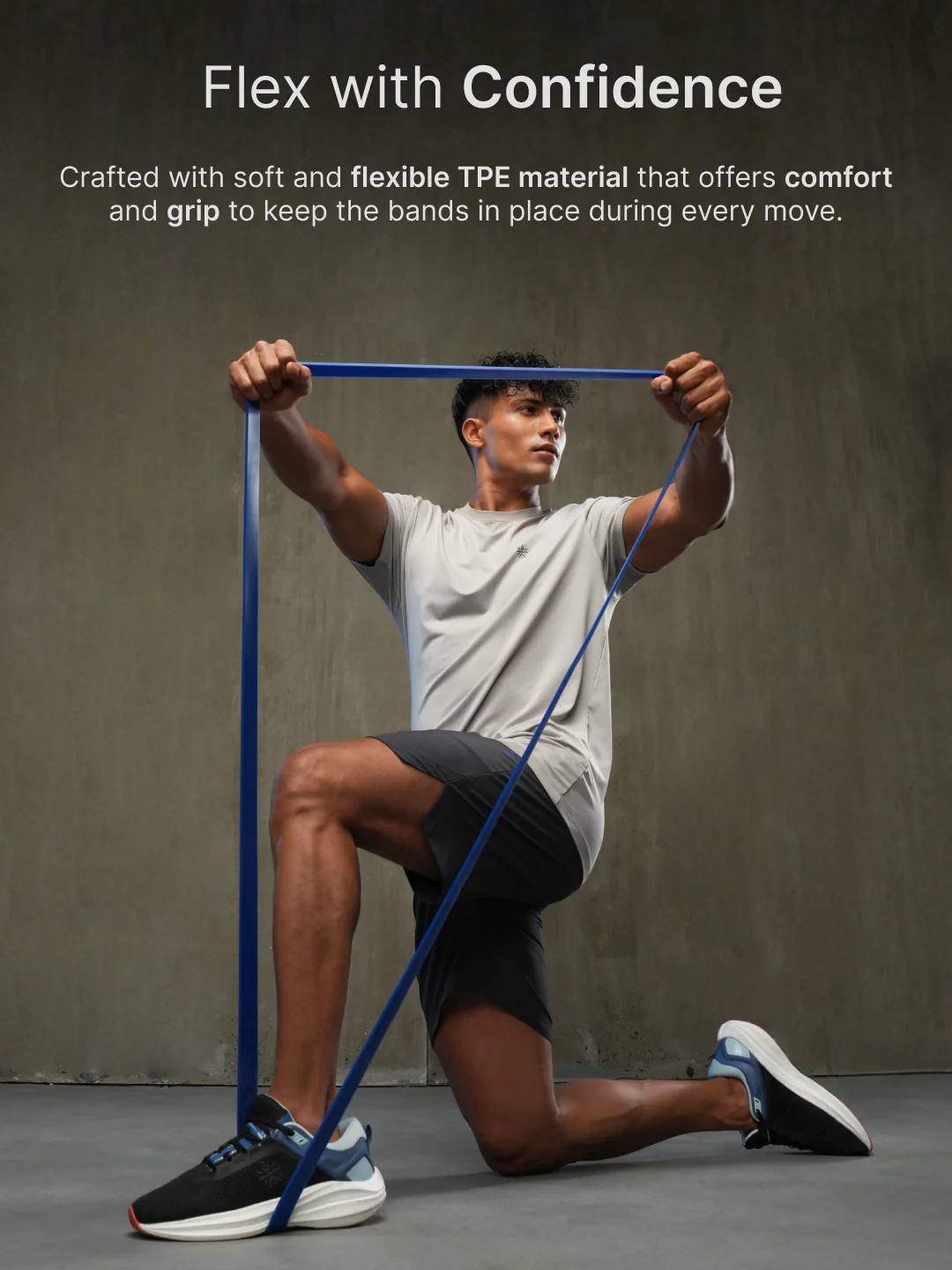 cult Resistance Band for Stretching, Pull Ups, Home Exercise and Gym Workout Stretch for Men & Women Blue (18-40 kgs Resistance) - Image 4
