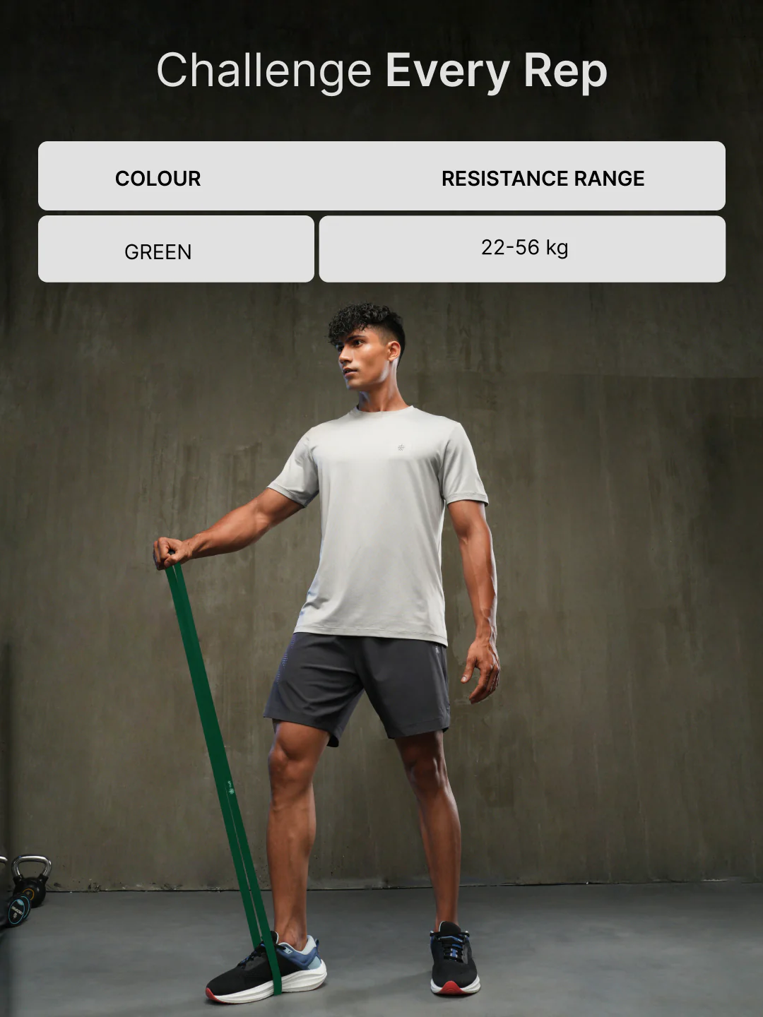 cult Resistance Band for Stretching, Pull Ups, Home Exercise and Gym Workout Stretch for Men & Women Green(22-56kgs Resistance) - Image 5