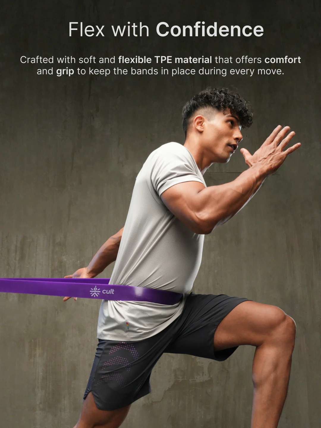 cult Resistance Band for Stretching, Pull Ups, Home Exercise and Gym Workout Stretch for Men & Women Purple(30-79 kgs Resistance) - Image 2