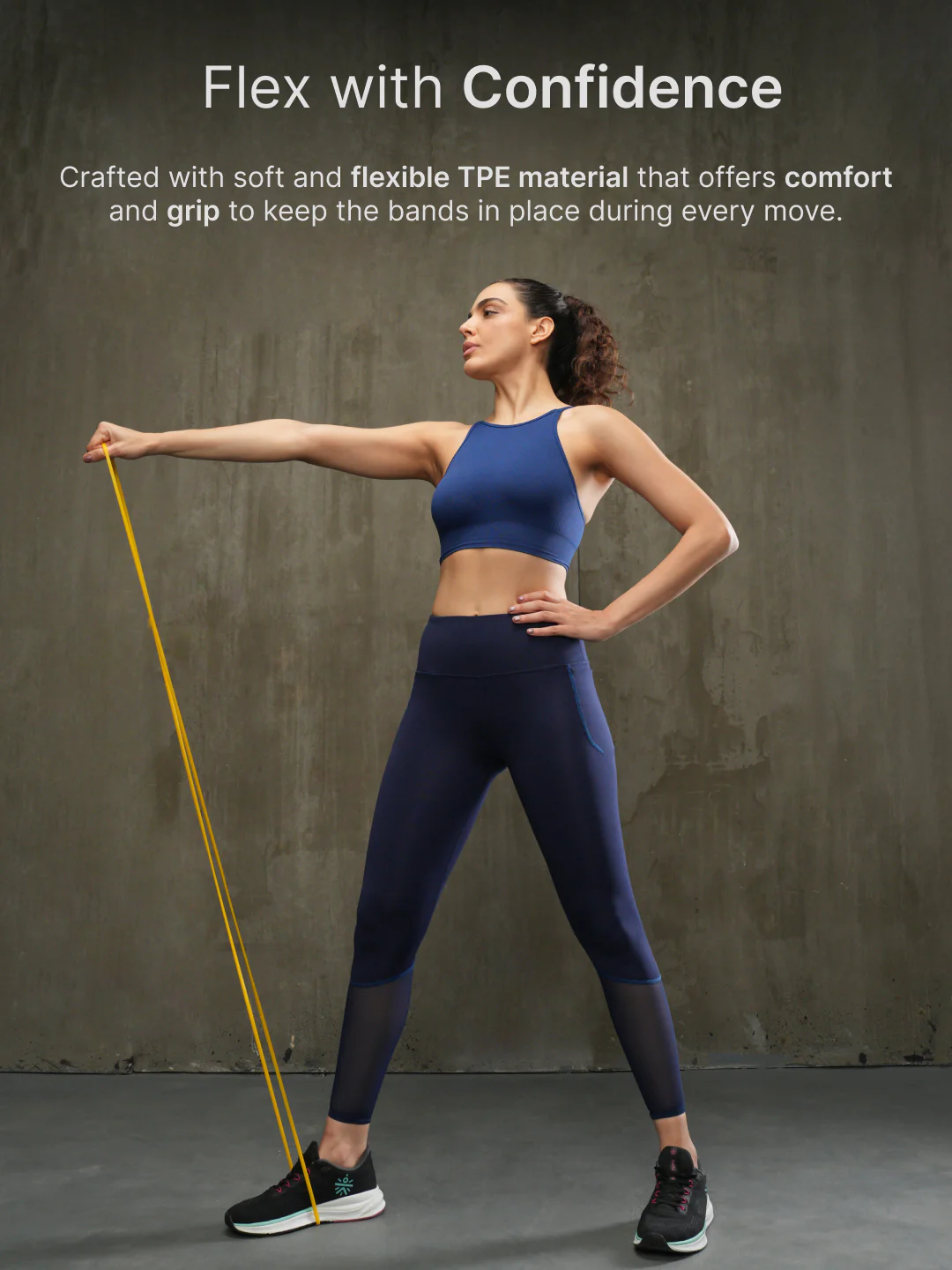 cult Resistance Band for Stretching, Pull Ups, Home Exercise Gym Workout Stretch for Men & Women Yellow 3-7kg Resistances - Image 4