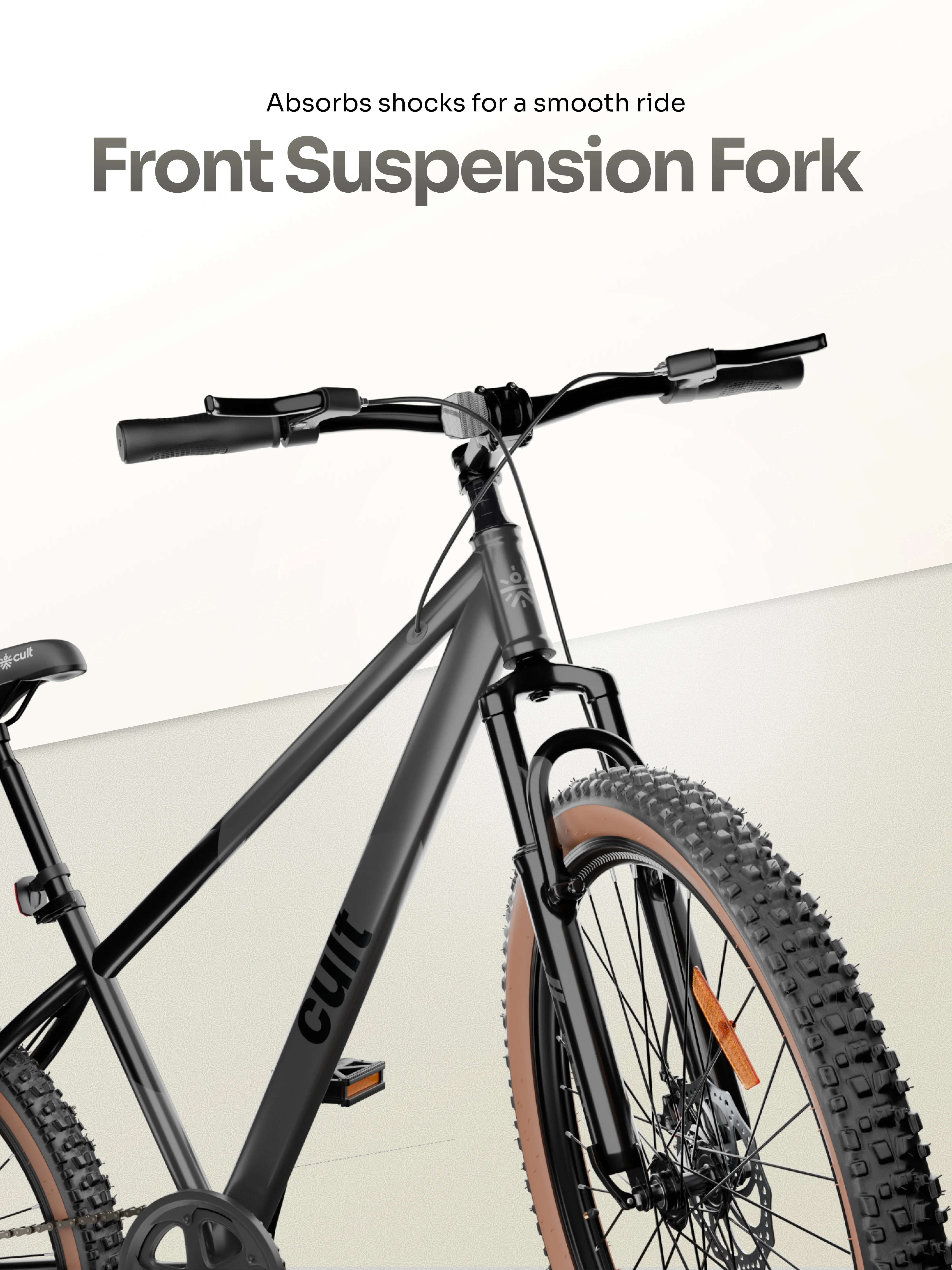 Cult Revon 29T Steel Mountain Bike with Dual Disc Brake and Front Suspension, Black-Grey - Image 3