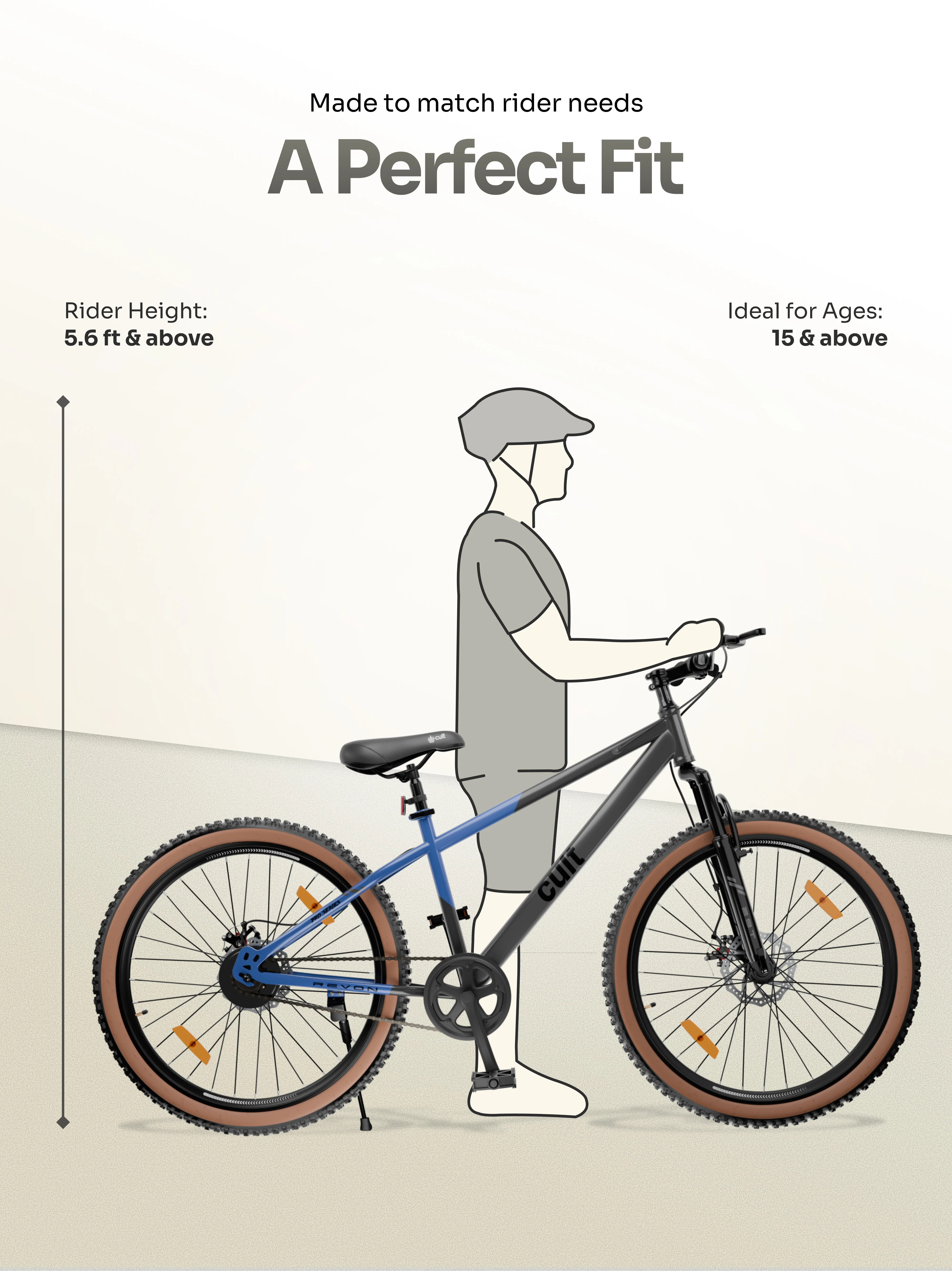 Cult Revon 29T Steel Mountain Bike with Dual Disc Brake and Front Suspension, Blue-Grey - Image 7