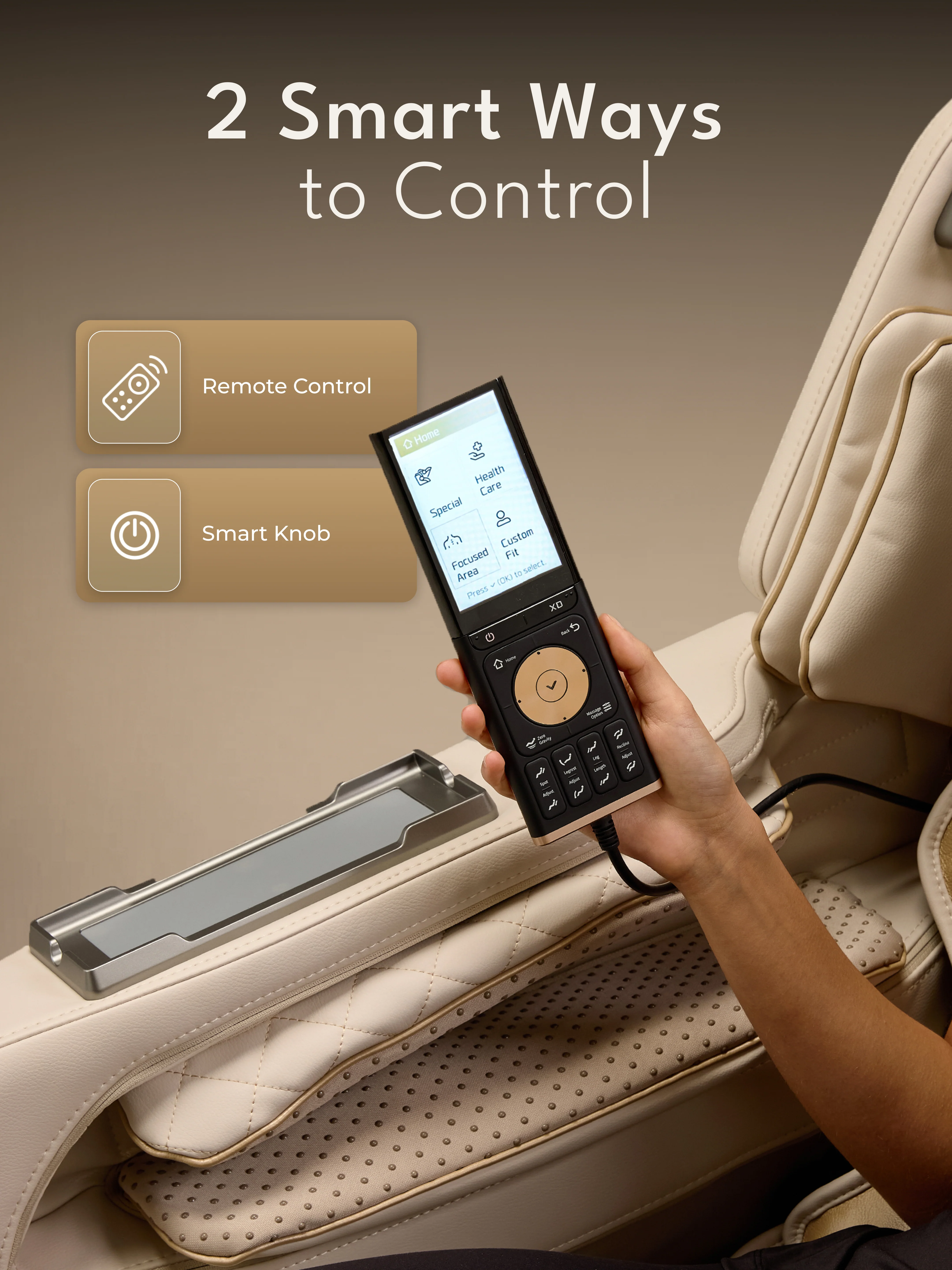 CULT Riviera Advanced 4D Massage Chair with Rovo Walking Technology | Extended SL Track | Zero Gravity | 23 Auto Modes | 6 Massage Techniques | Back & Leg Heating - Image 9