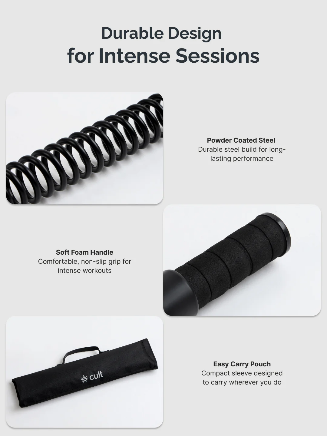 cult Ropeless Battle Rope Heavy-Duty Portable Strength Trainer for Full-Body & HIIT Workouts - Image 4