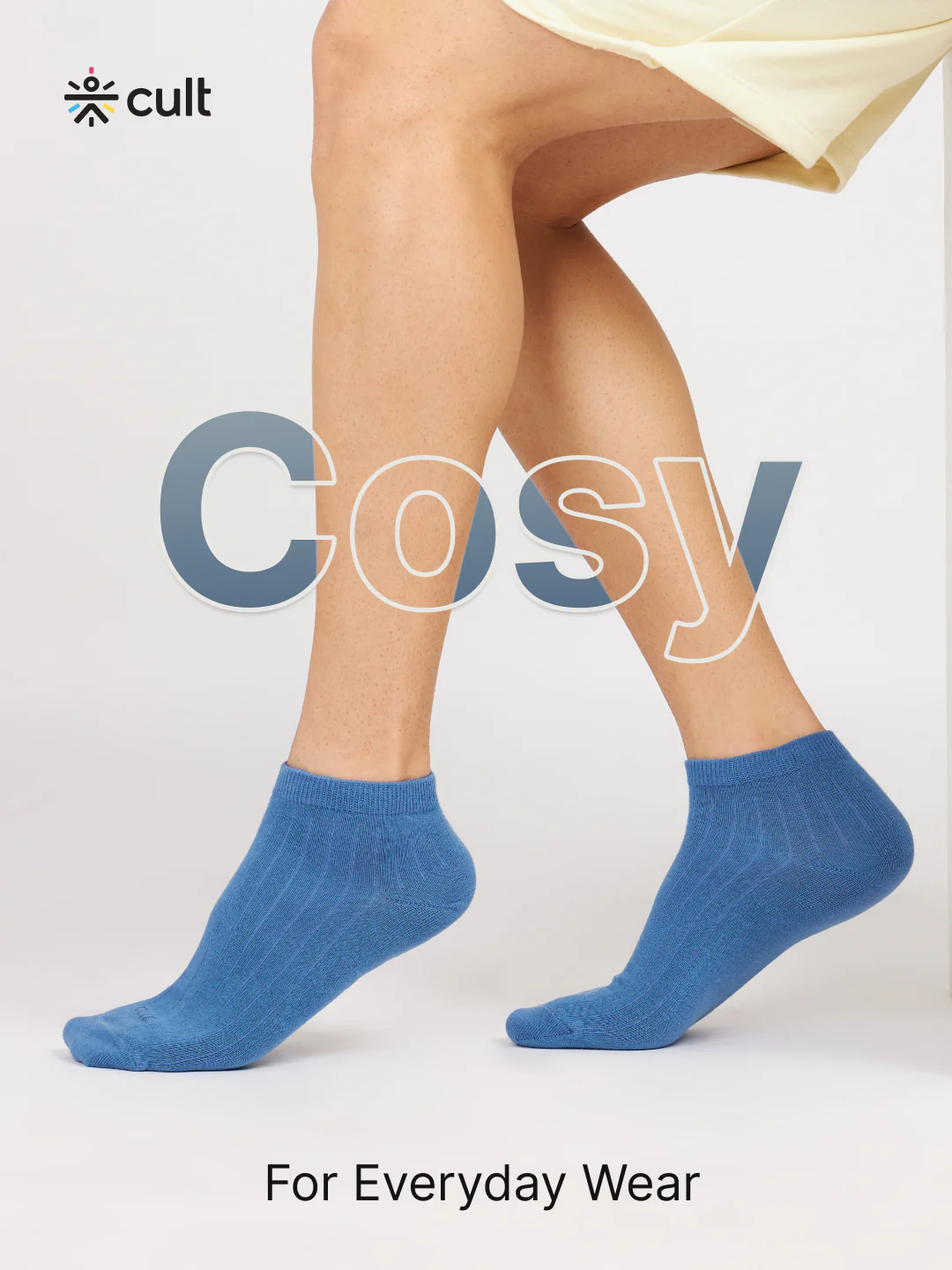 Sports Low Ankle Pack of 5 Navy,White,Grey,Powder Blue & Black Men's Cotton Socks - Image 2