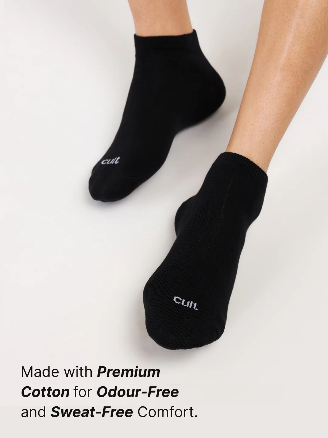 Casual Low Ankle Length Cotton Pack of 3 Socks Black Men - Image 3