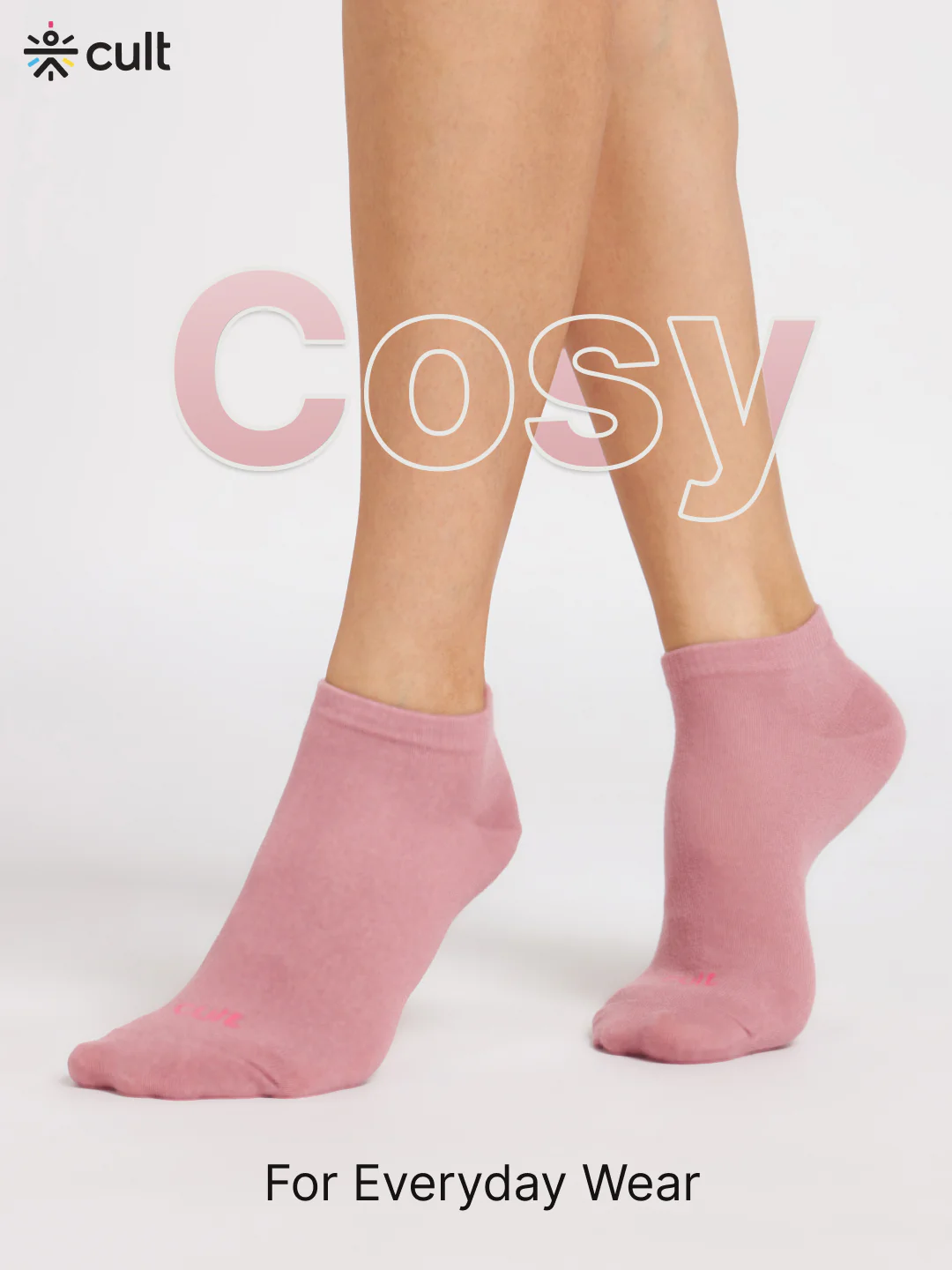 Casual Low Ankle Length Cotton Pack of 3 Mauve,Beige & Pink Socks Women - Image 2