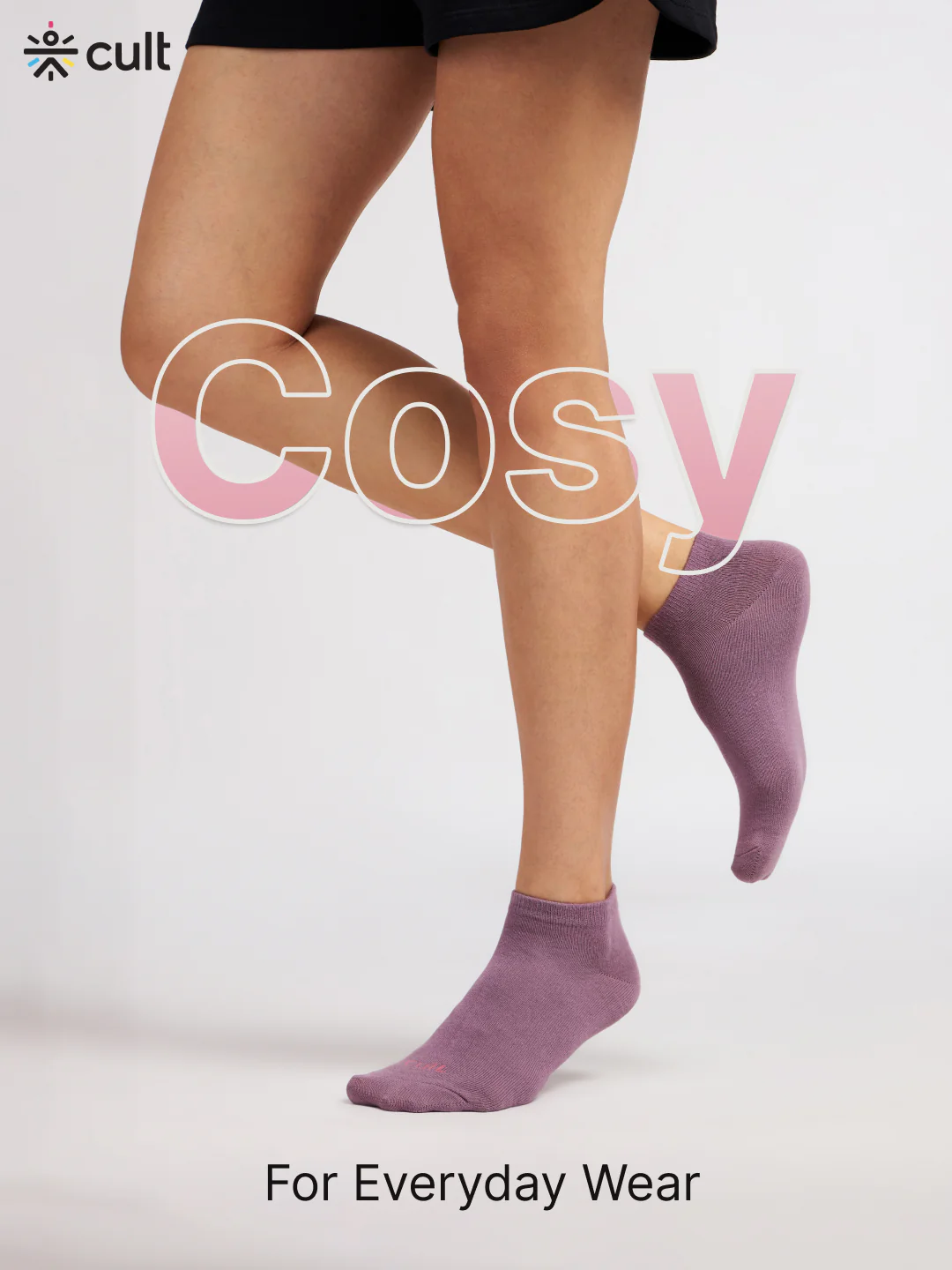 Casual Low Ankle Length Cotton Pack of 3 Pink,Maroon & Purple Socks Women - Image 2