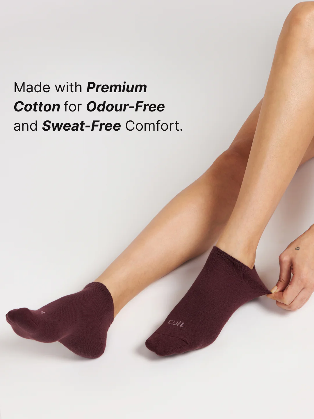 Casual Low Ankle Length Cotton Pack of 3 Pink,Maroon & Purple Socks Women - Image 3