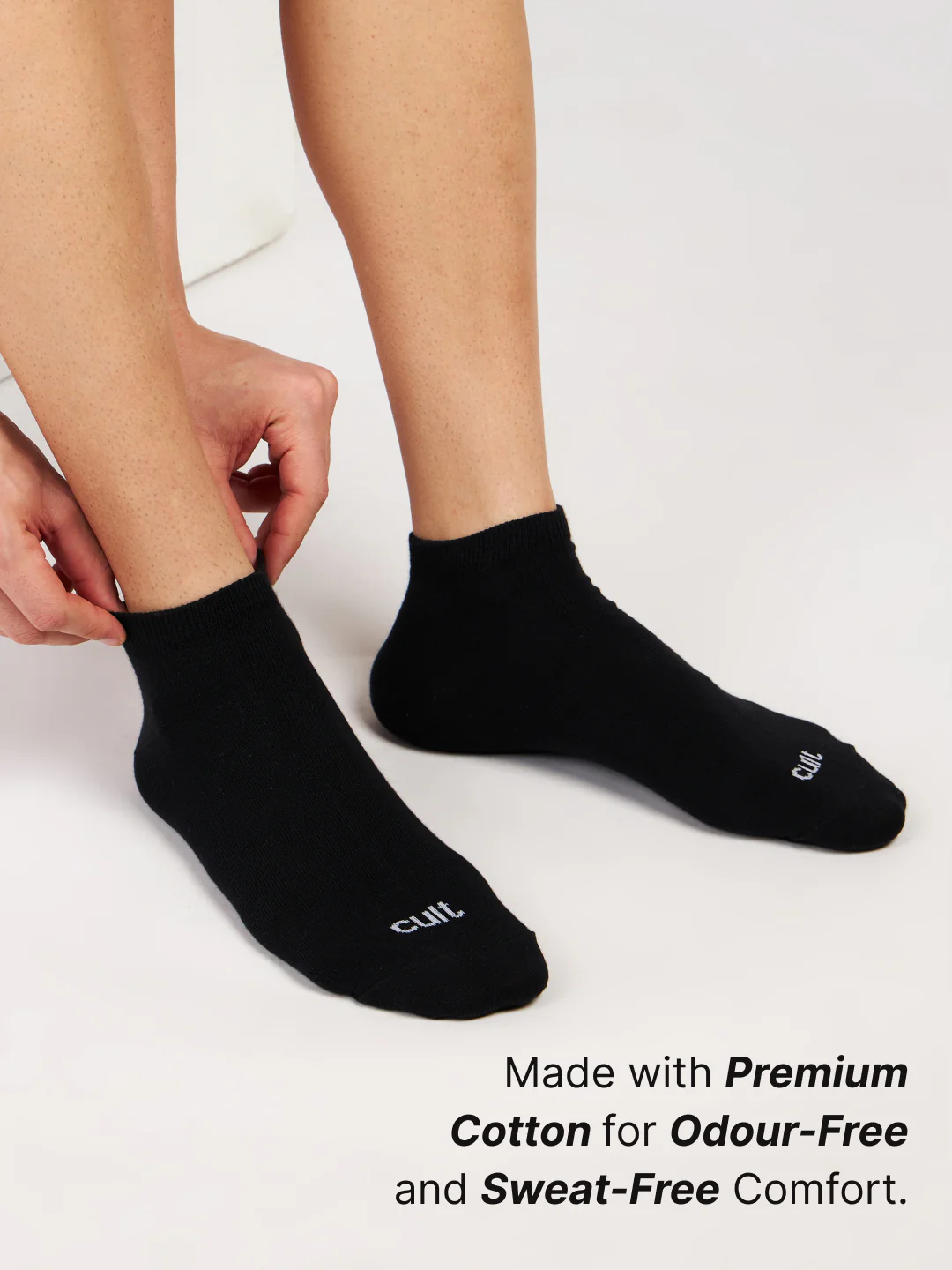 Casual Ankle Length Pack of 3 Black Men's Cotton Socks - Image 3