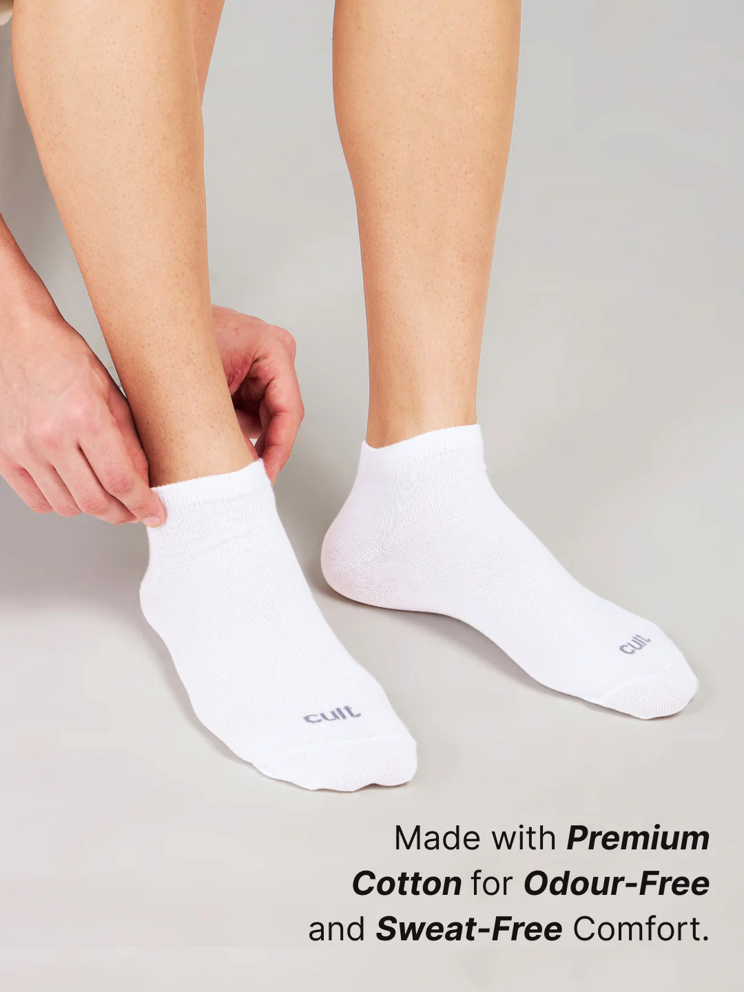 Casual Ankle Length Cotton Pack of 5 White Socks Men - Image 3
