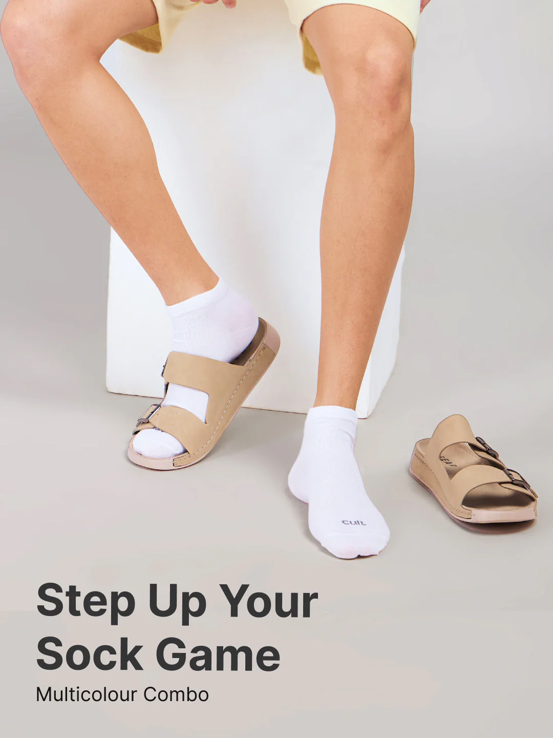 Casual Ankle Length Cotton Pack of 5 White Socks Men - Image 6