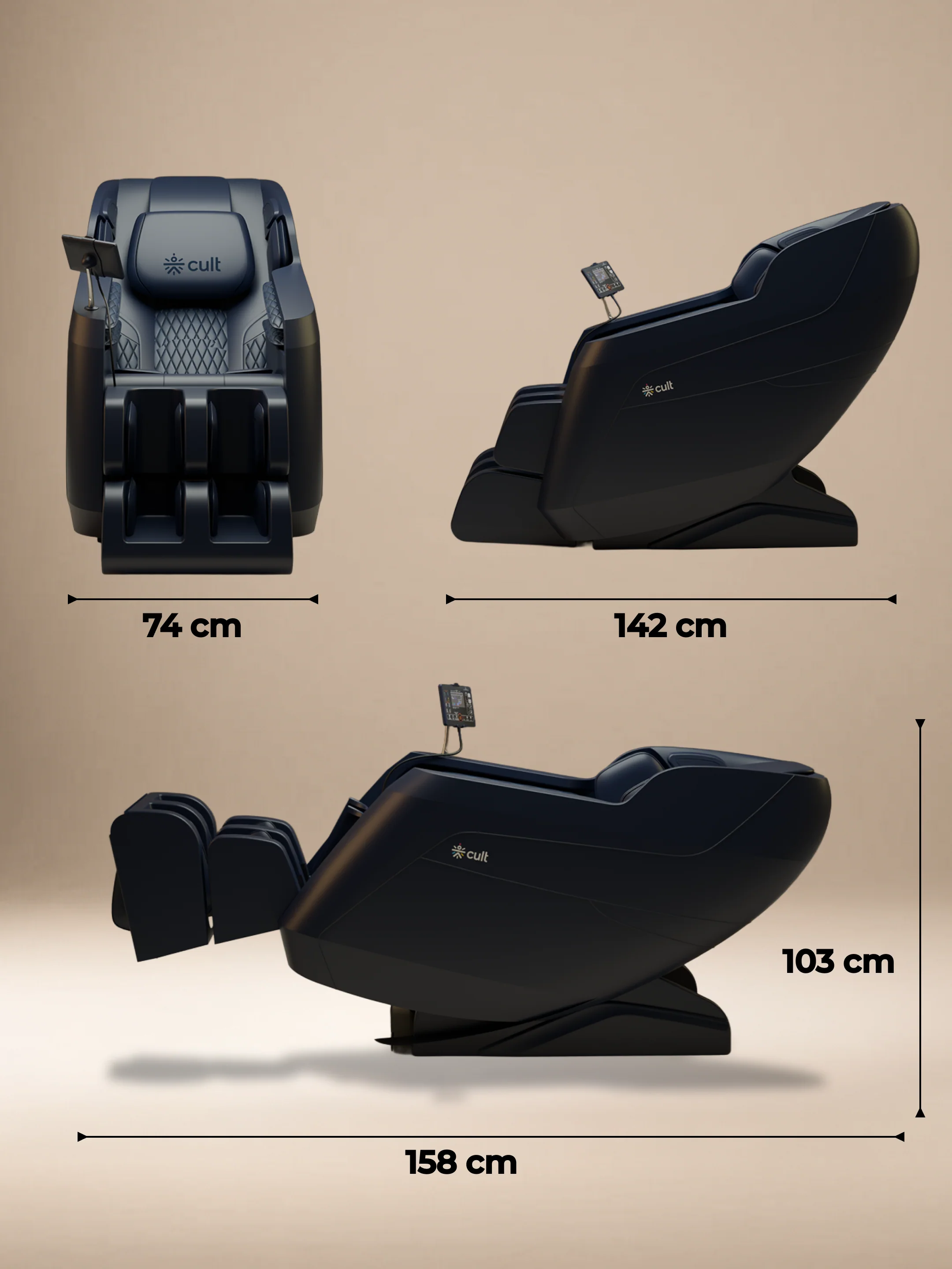 Cult Serene Massage Chair | Zero Gravity with Voice Guide & Bluetooth | 9 Preset Massage Programs | Smart Touch Screen - Image 10