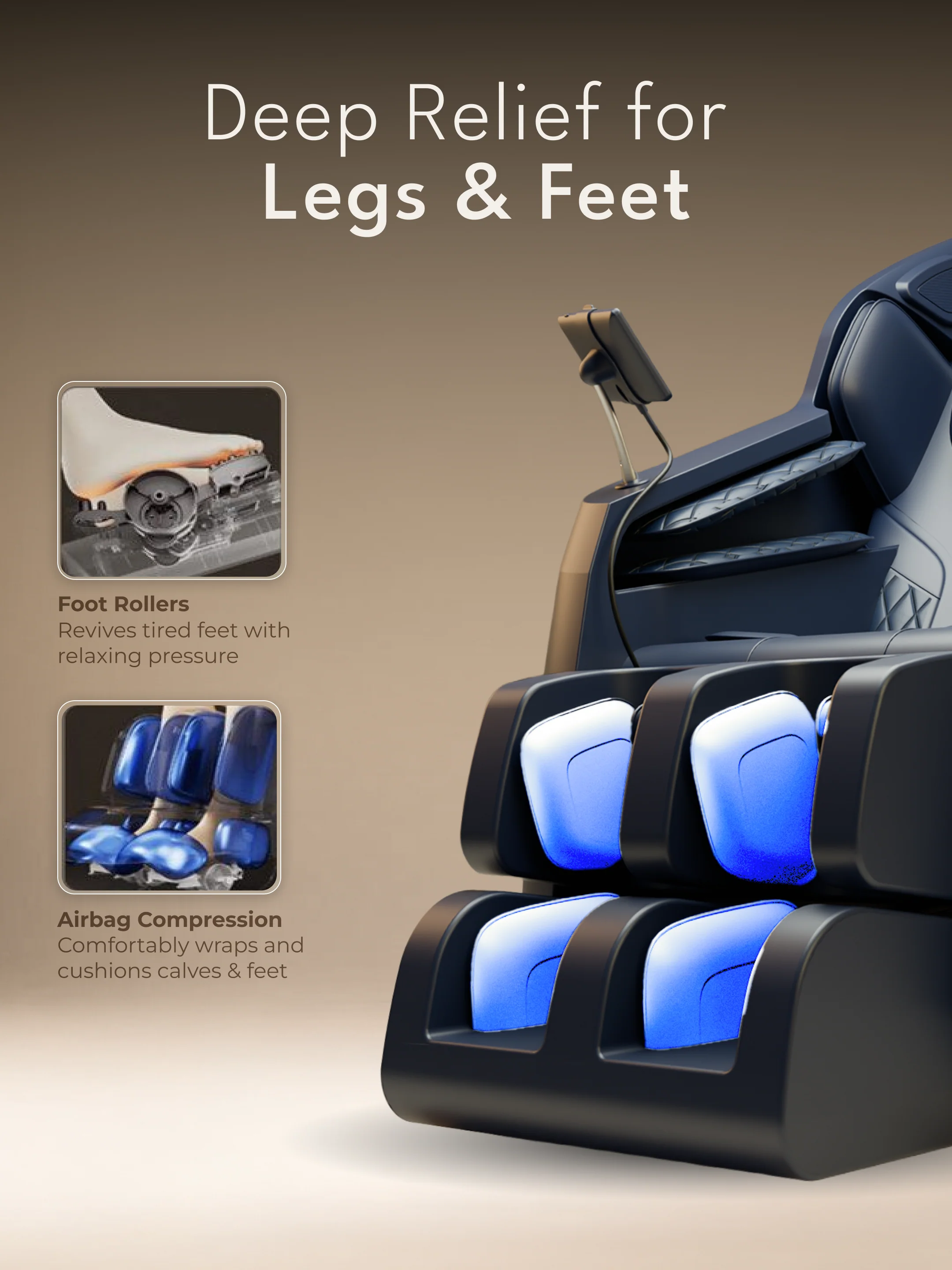 Cult Serene Massage Chair | Zero Gravity with Voice Guide & Bluetooth | 9 Preset Massage Programs | Smart Touch Screen - Image 6