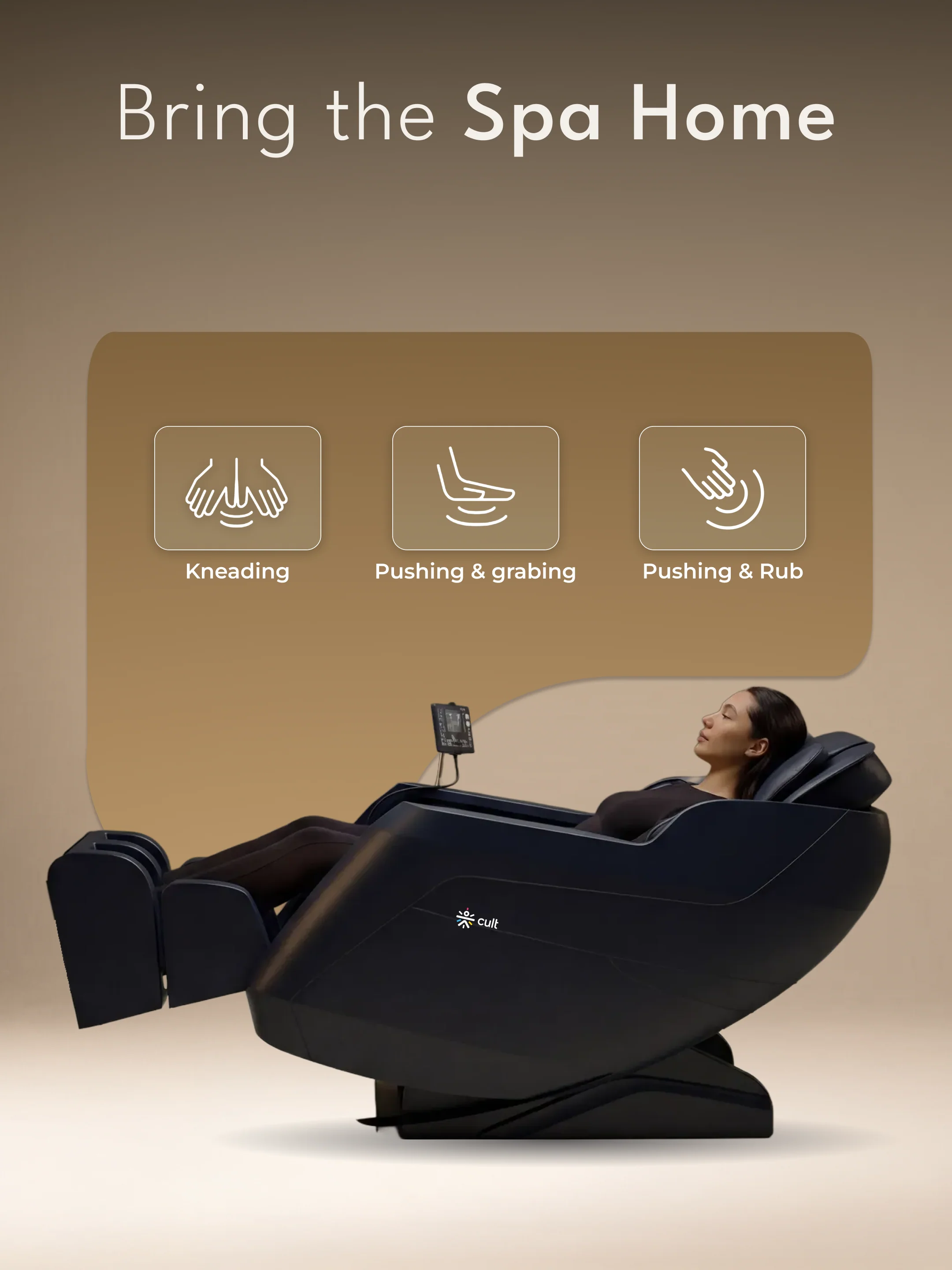 Cult Serene Massage Chair | Zero Gravity with Voice Guide & Bluetooth | 9 Preset Massage Programs | Smart Touch Screen - Image 7