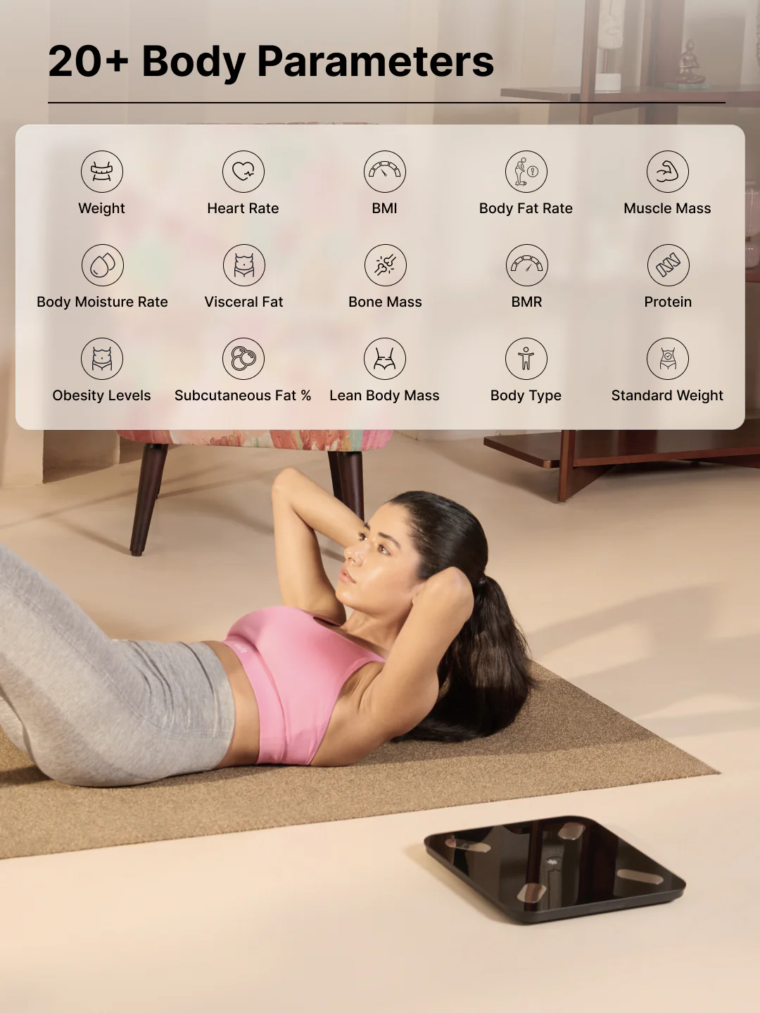 cult Smart Body Fat Scale, US FDA Approved, 20+ Parameters, BMI, 10 members, Bluetooth Weight Machine, Body Fat Analyzer, LED Display. - Image 3