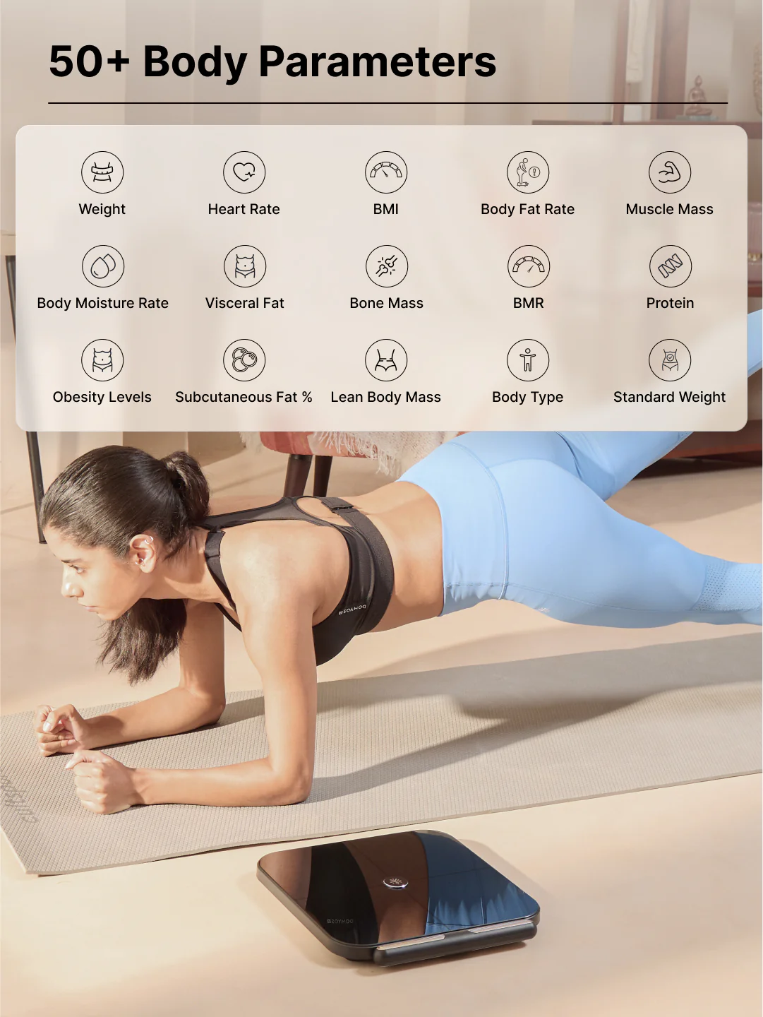 cult Smart Scale Pro, US FDA Approved, 50+ Parameters, Body Fat Scale, BMI, 10 members, Bluetooth Weight Machine, Body Fat Analyzer, LED Display. - Image 3