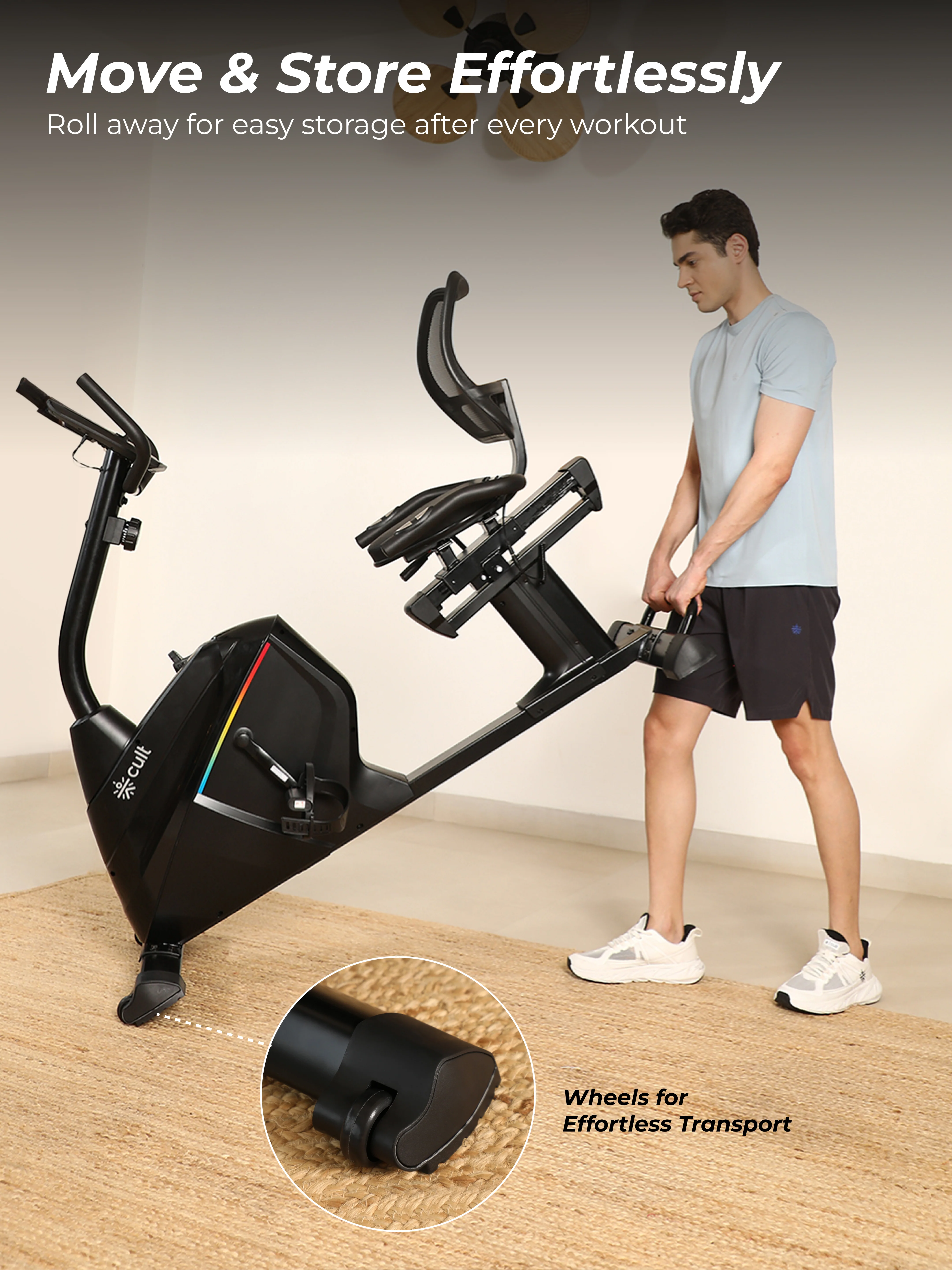 Cult SmartBikeBariPro Magnetic Recumbent Bike| 8Kg Flywheel | Max Weight: 150Kg | Home Use Recumbent Exercise Bike - Image 9