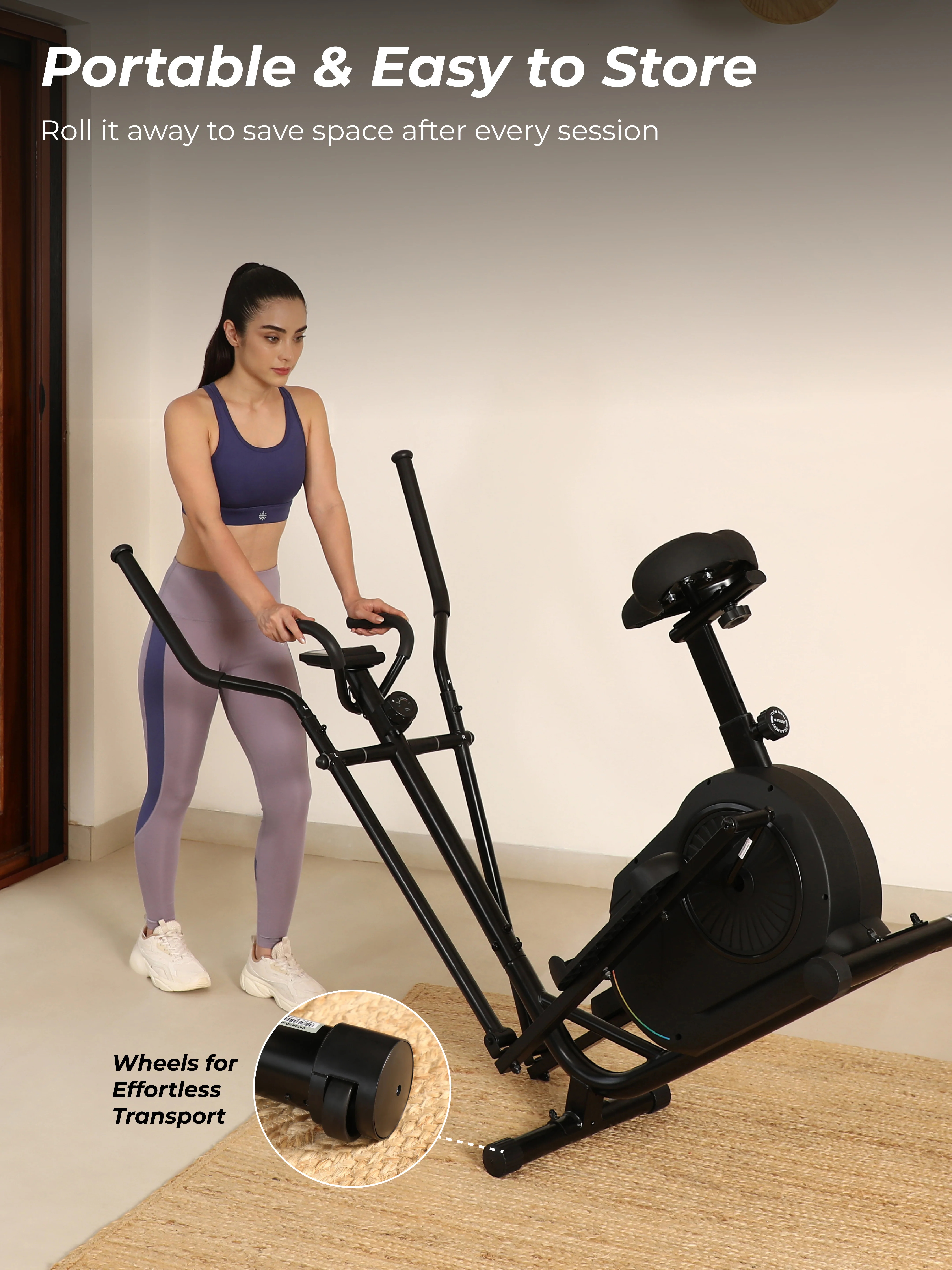 Cult SmartCrossNeo Magnetic Elliptical Trainer | 4Kg Flywheel | Max Weight: 130Kg | Home Use Cross Trainer - Black (with 6 Months Extended Warranty) - Image 9