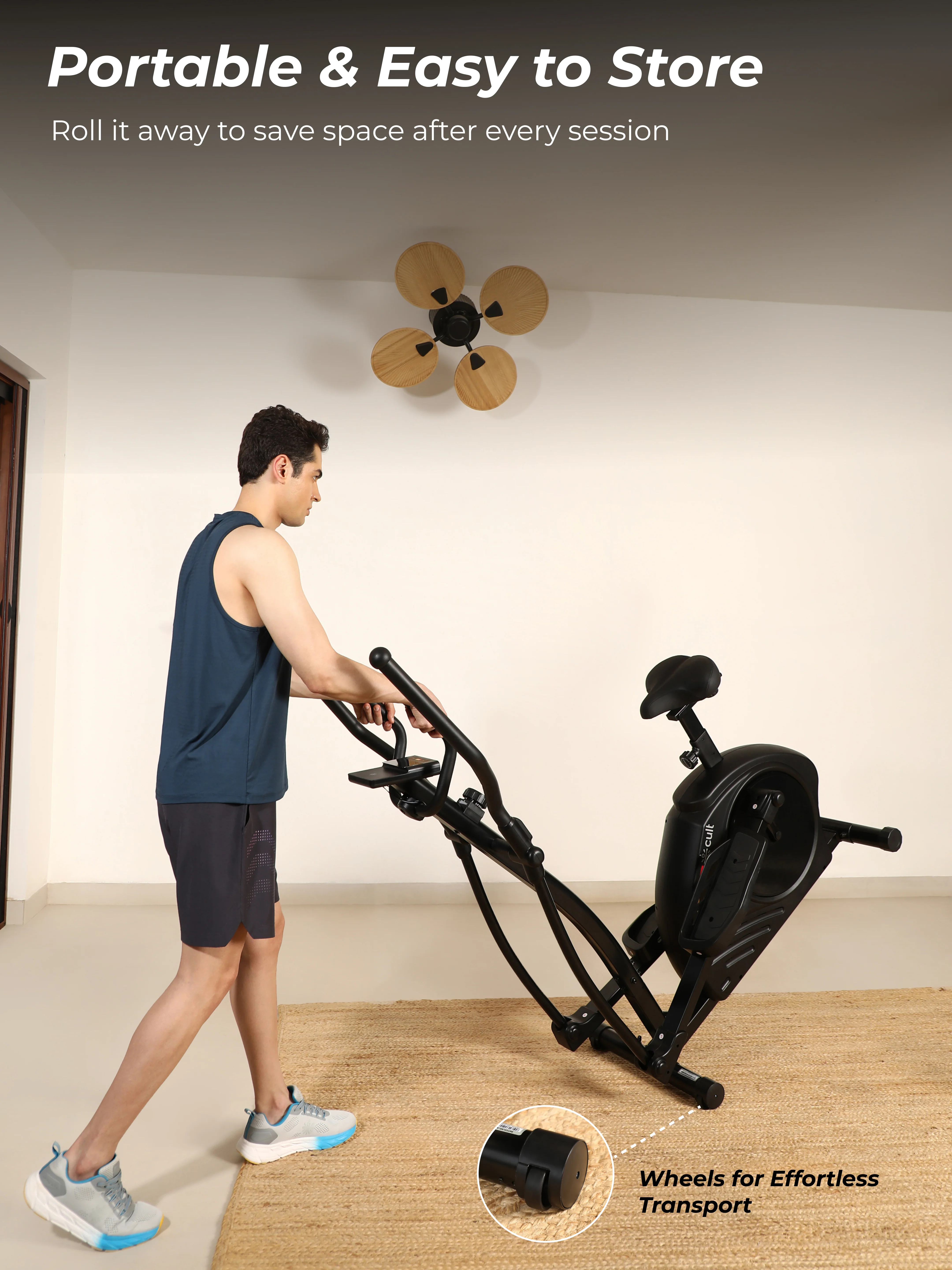 Cult SmartCrossPrime Magnetic Elliptical Trainer | 6Kg Flywheel | Max Weight: 140Kg | Home Use Cross Trainer - Black - Image 9
