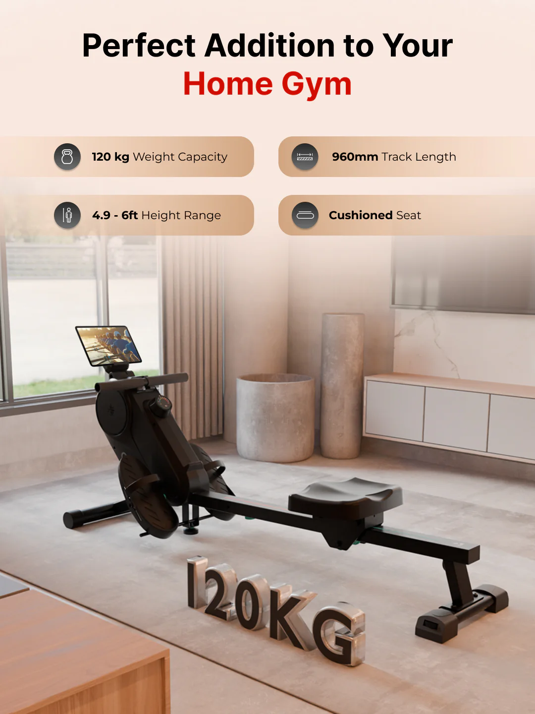 Cult SmartRowAeroGlide Magnetic Rower | 120Kg Max Weight | Quiet & Compact Home Use Rowing Machine (with 6 months extended warranty) - Image 3