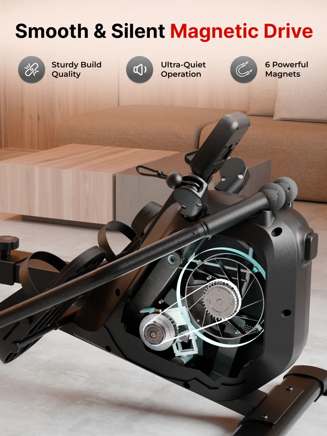 Cult SmartRowDualGlide Full-Motion Magnetic Rower | 120Kg Max Weight | Quiet Home Use Rowing Machine (with 6 months extended warranty) - Image 3