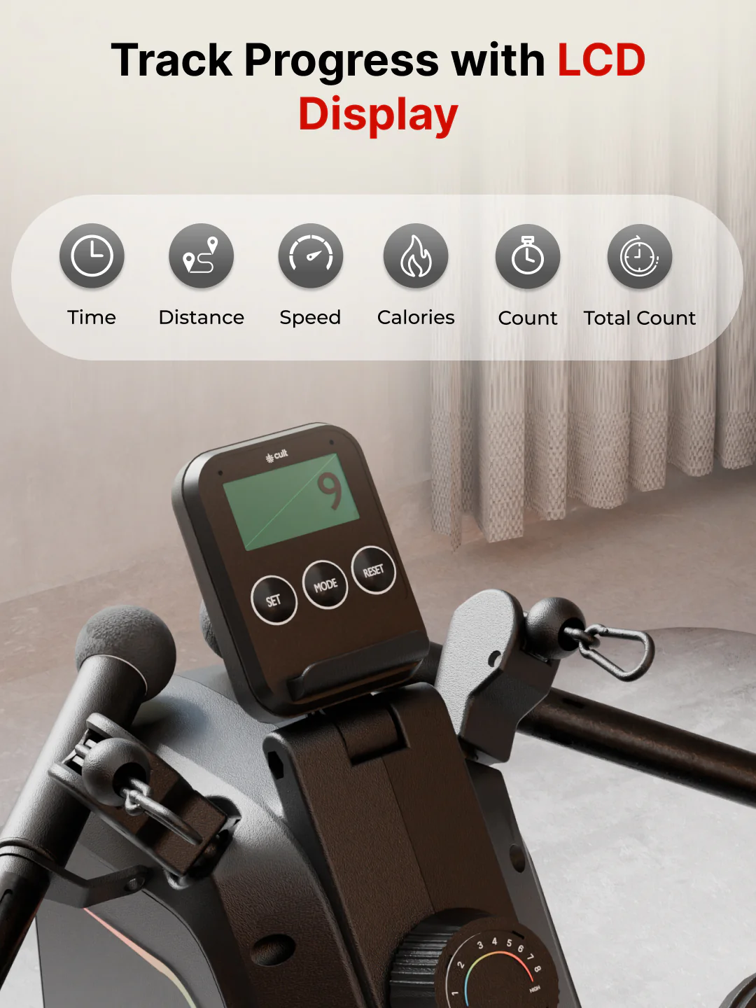Cult SmartRowDualGlide Full-Motion Magnetic Rower | 120Kg Max Weight | Quiet Home Use Rowing Machine (with 6 months extended warranty) - Image 7