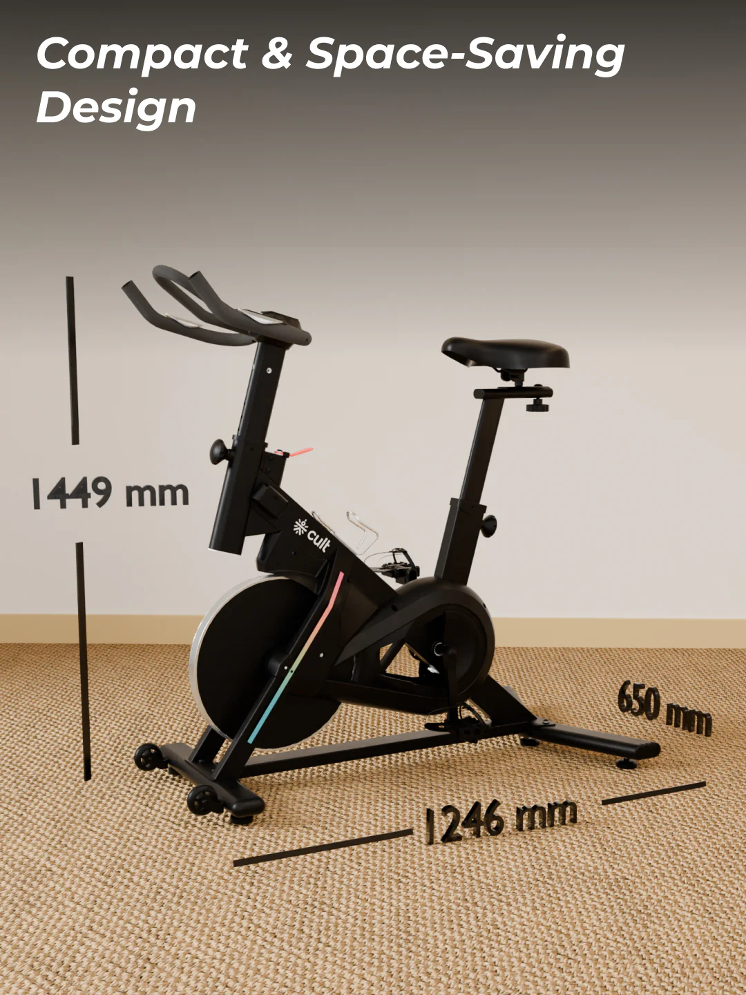 Cult SmartSpinVolt Magnetic Spin Bike | 10Kg Flywheel | 140kg Max Weight | Home Use Exercise Bike - Image 10