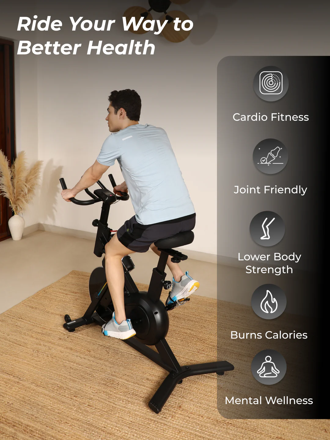Cult SmartSpinVolt Magnetic Spin Bike | 10Kg Flywheel | 140kg Max Weight | Home Use Exercise Bike - Image 9