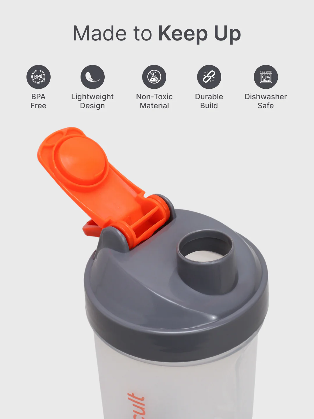 cult Spider Shaker 3 Compartment Orange Grey - Image 3