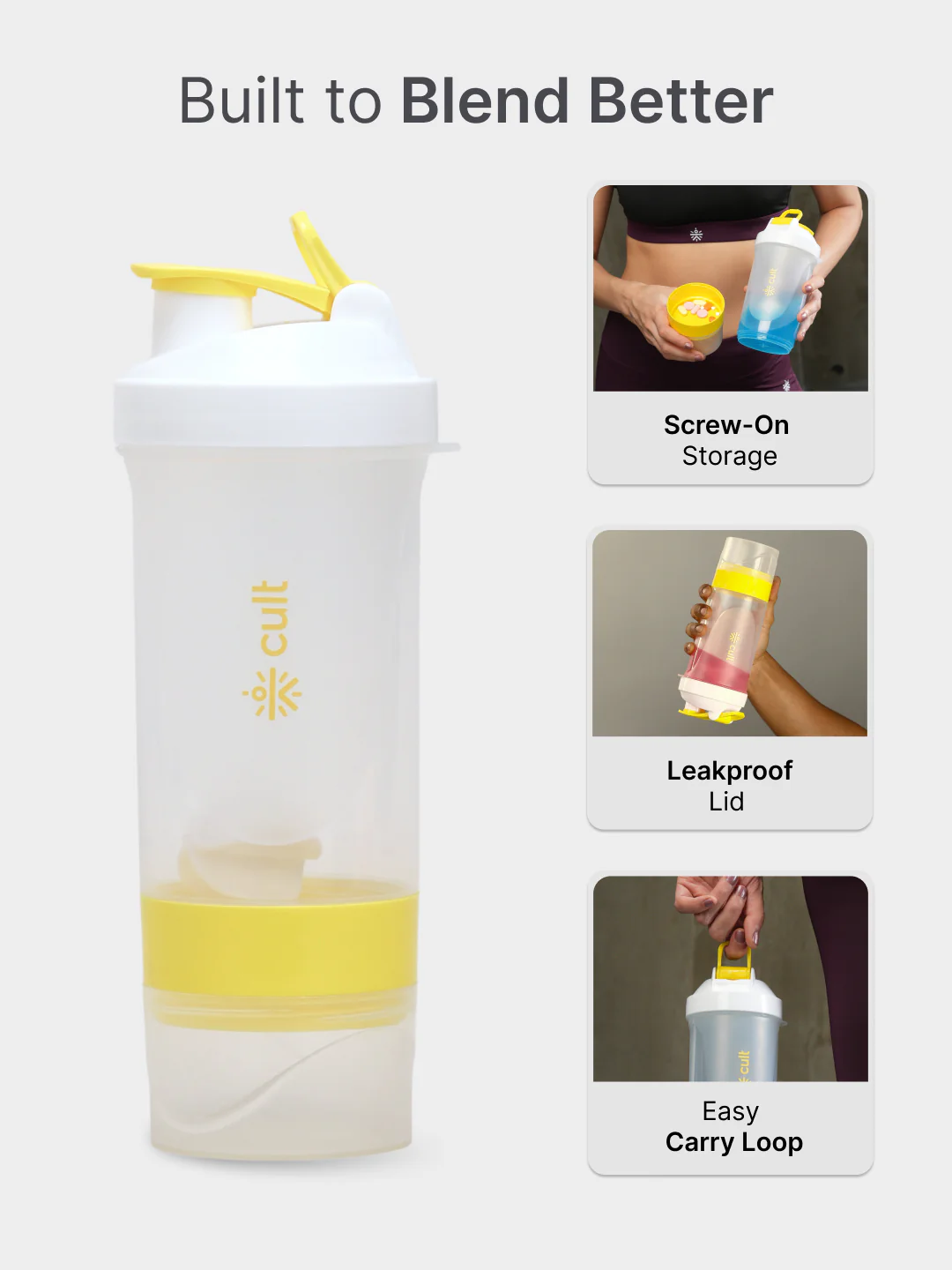 cult Spider Shaker 3 Compartment Yellow - Image 4