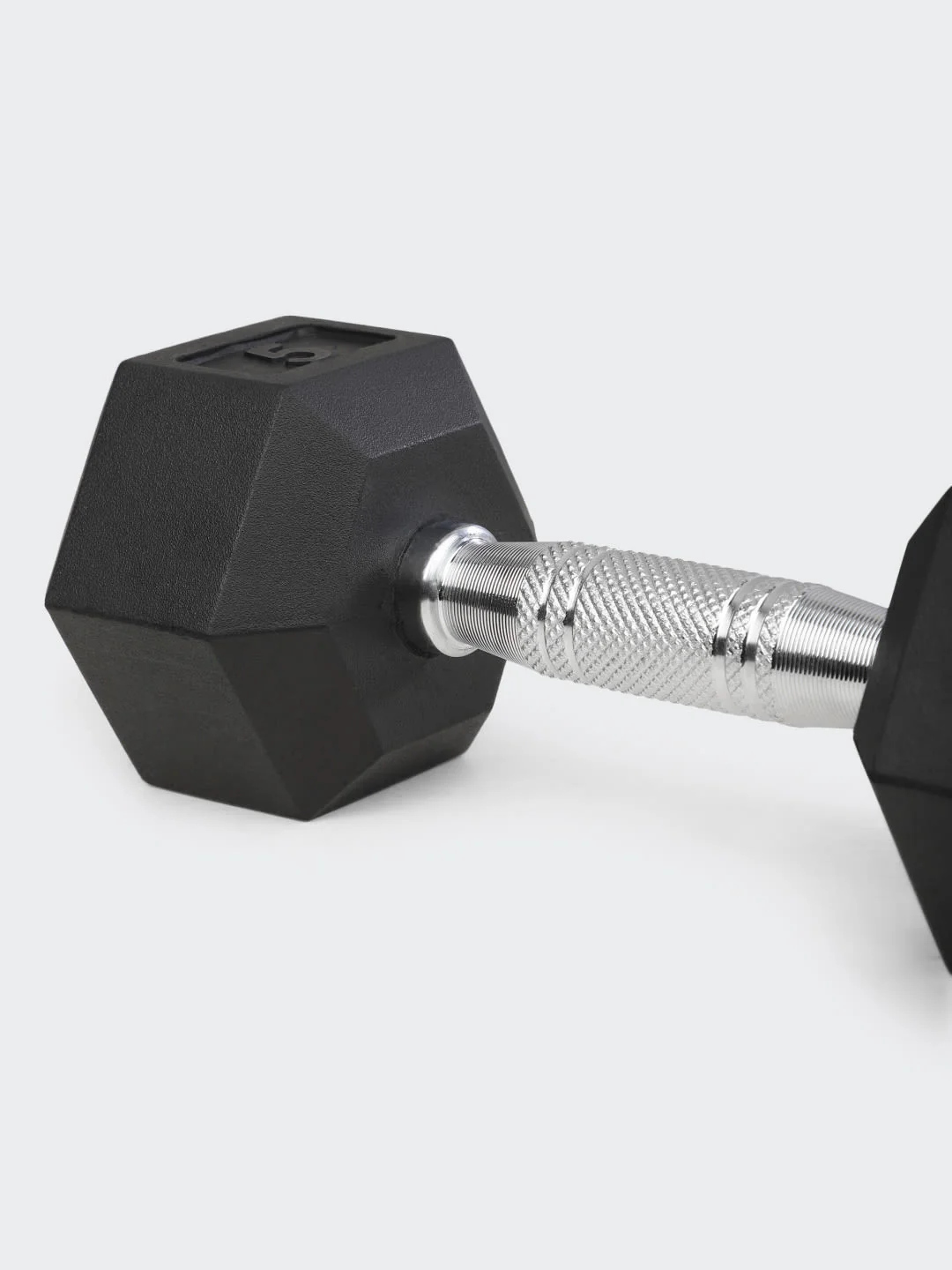 5kgx2 Hex Dumbbell | For Home Gym Exercises | Rubber coated with Chrome Handles | Black. (6 Months extended Warranty only on Cultsport.com) - Image 3