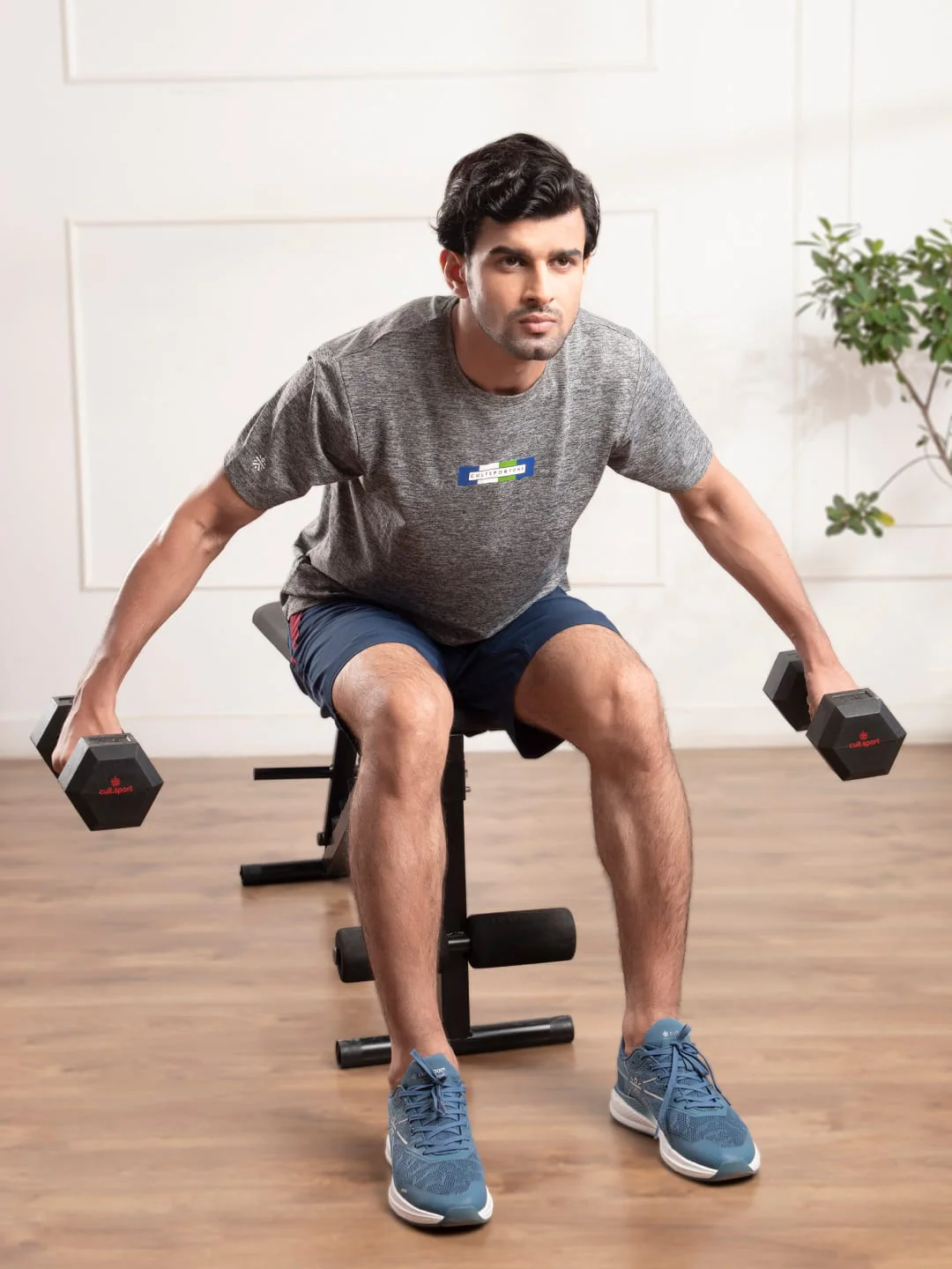 7.5kgx2 Hex Dumbbell | For Home Gym Exercises | Rubber coated with Chrome Handles | Black. (6 Months extended Warranty only on Cultsport.com) - Image 4