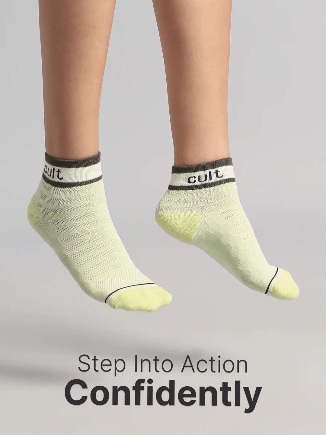 Cult Sports Ankle Length Socks Honey Comb Pattern Pack of 3-Orange, Yellow & White - Image 2
