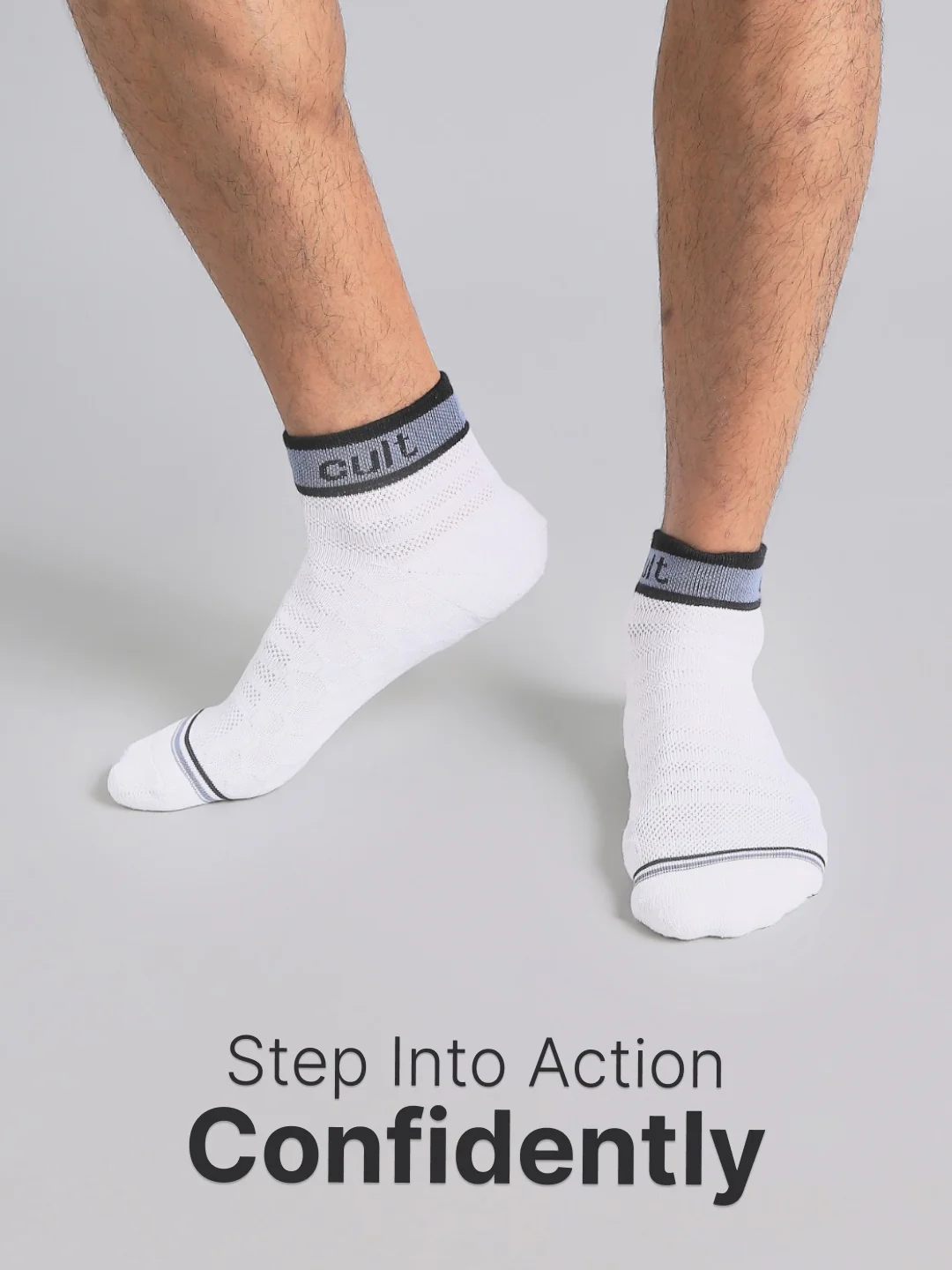 Cult Sports Ankle Length Socks Honey Comb Pattern Pack of 3-White - Image 2