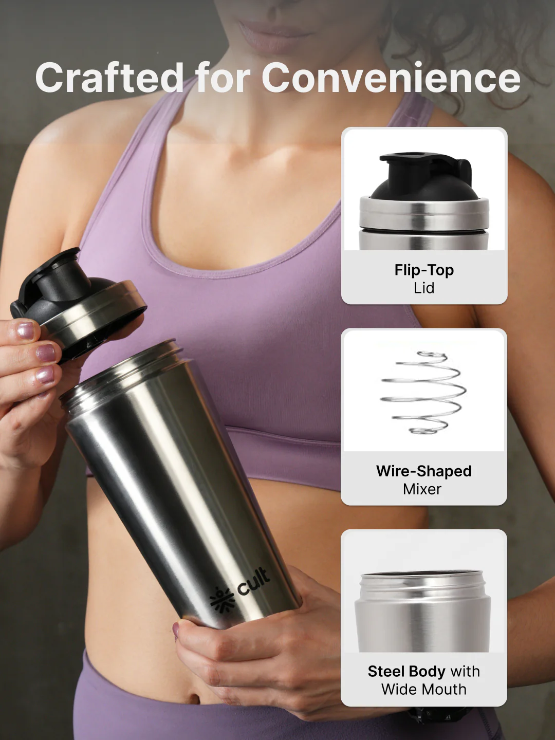 cult Steel Shaker 700ml Silver - Image 4