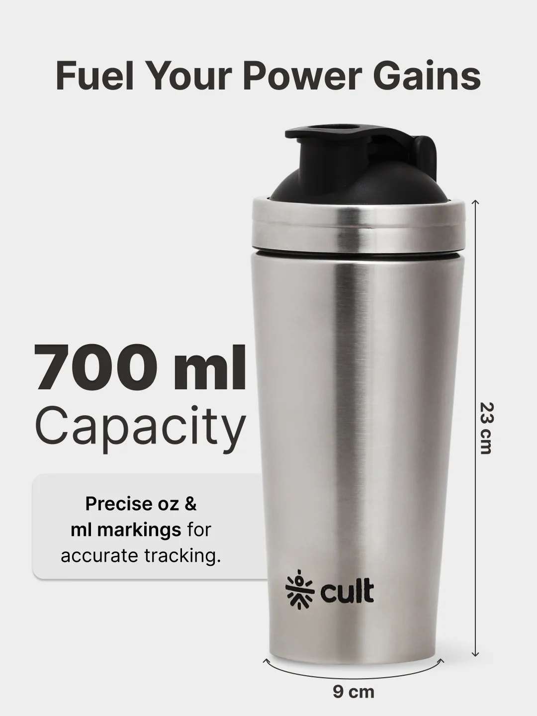 cult Steel Shaker 700ml Silver - Image 6