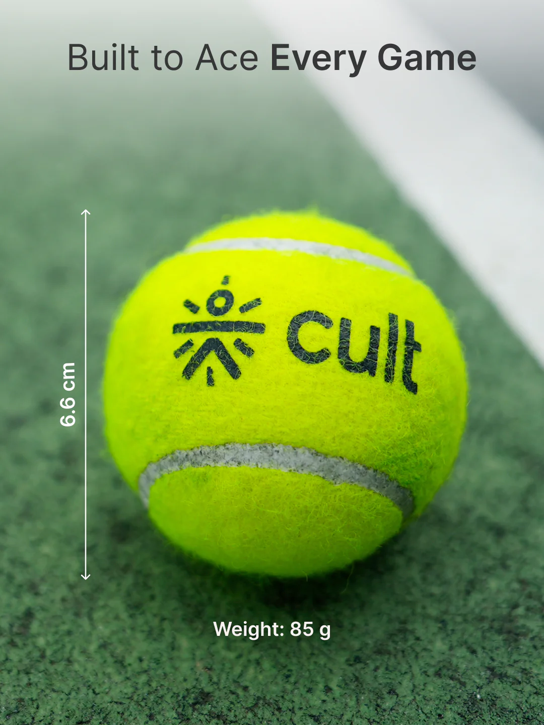 cult Tennis Ball Pack of 6 Green - Image 6