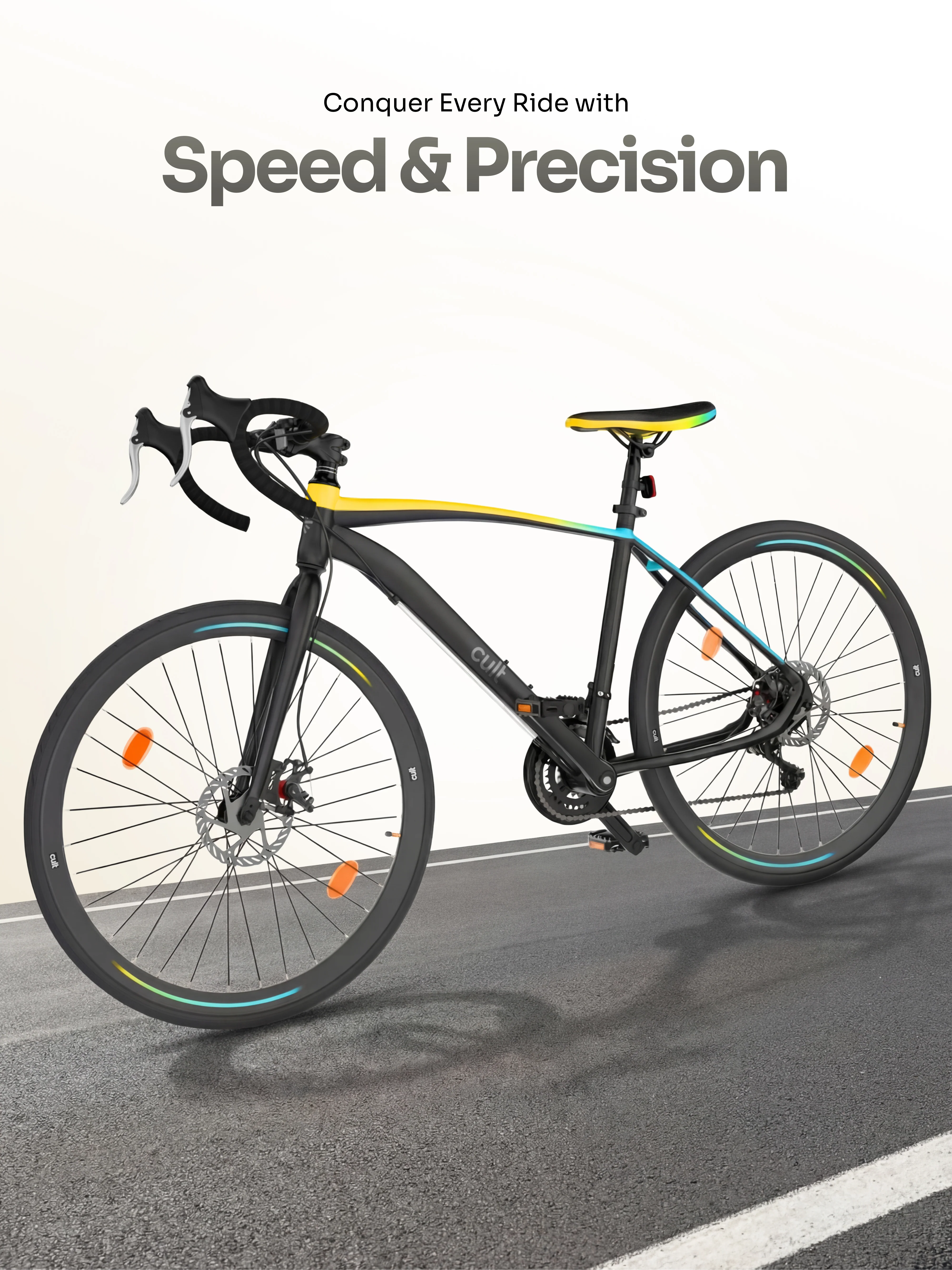 Cult Thrust 700C Road Cycle with 21 Speed Shimano Gears – Black - Image 2