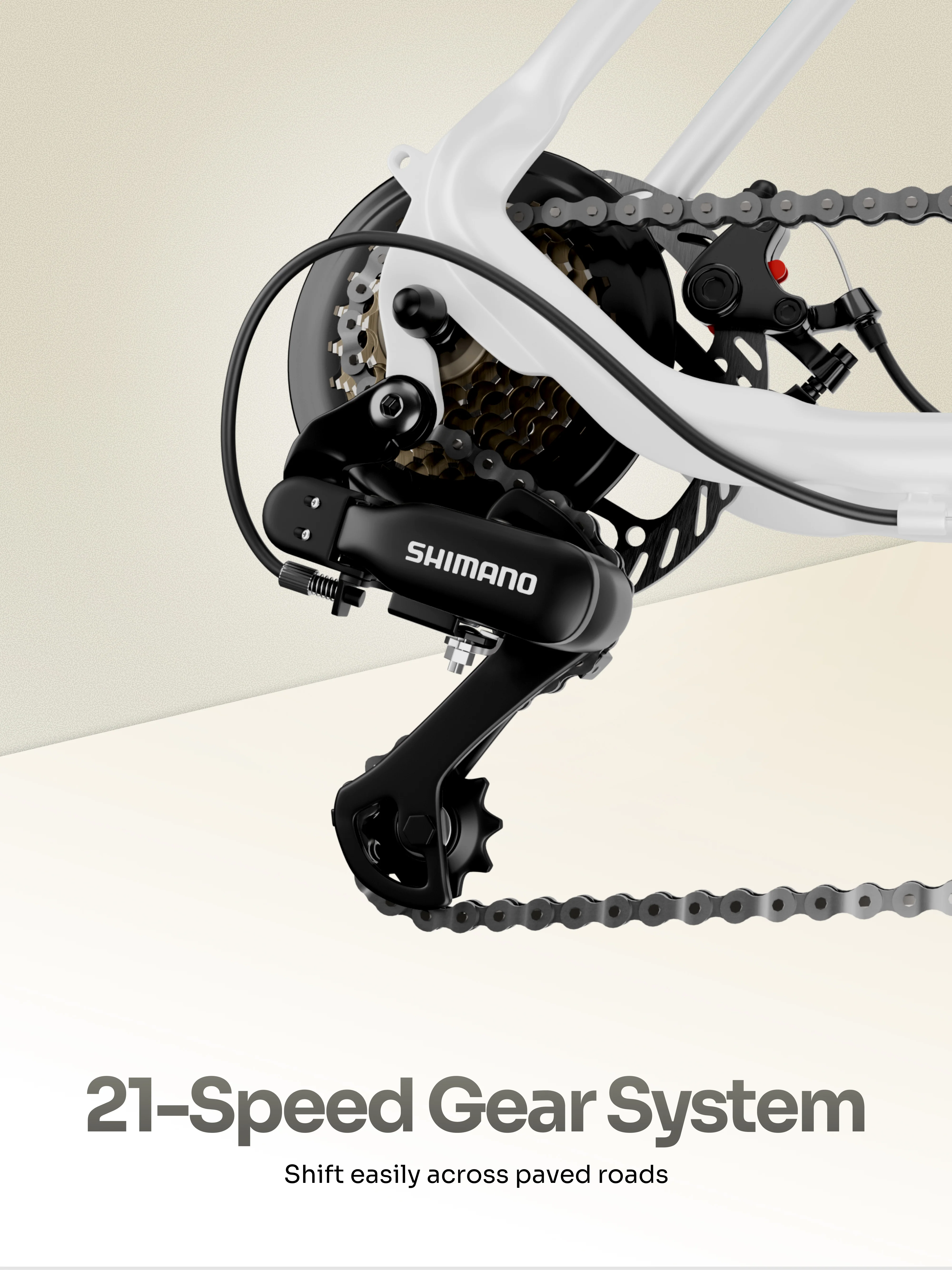 Cult Thrust 700C Road Cycle with 21 Speed Shimano Gears – White - Image 3