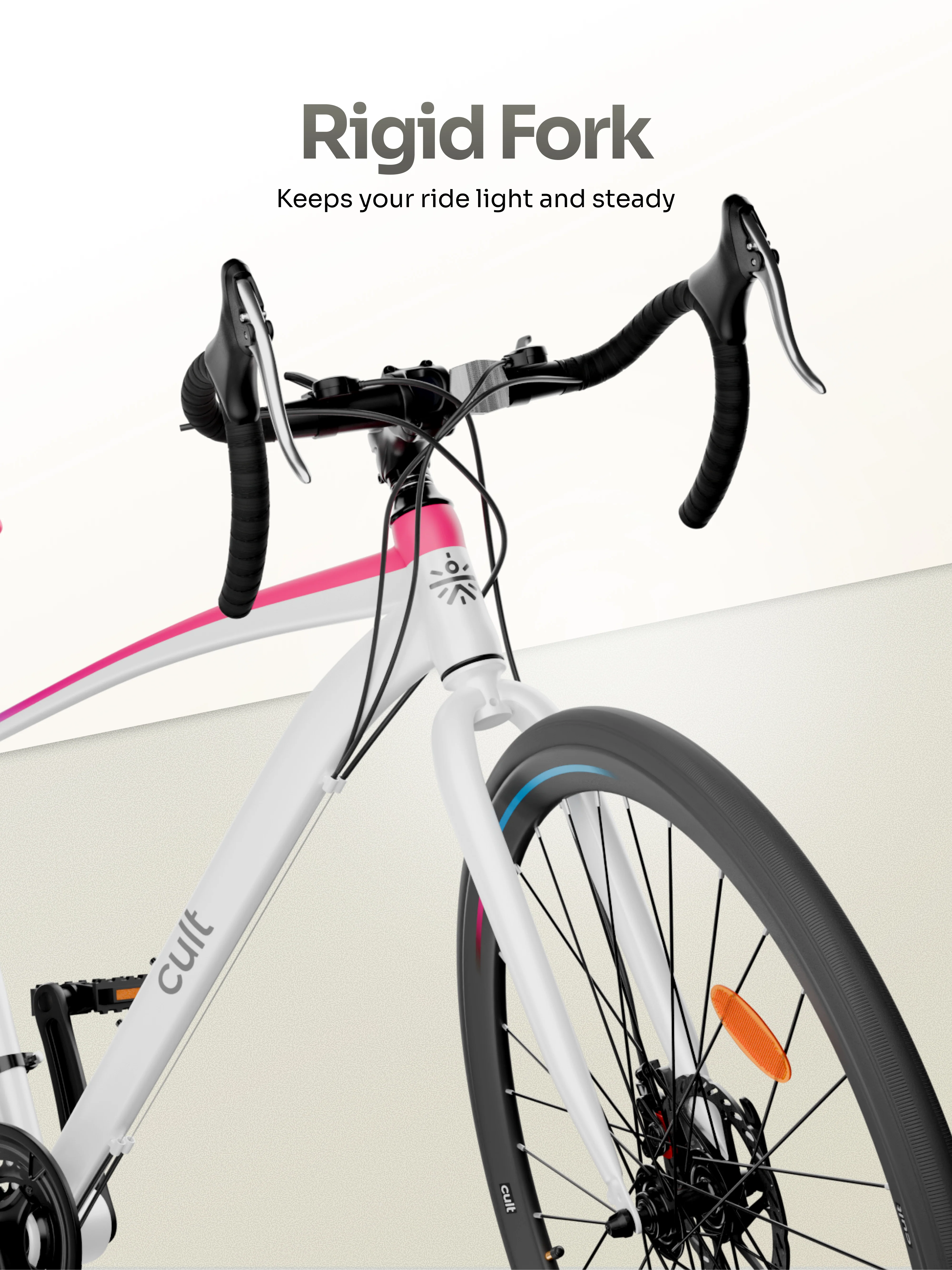Cult Thrust 700C Road Cycle with 21 Speed Shimano Gears – White - Image 5