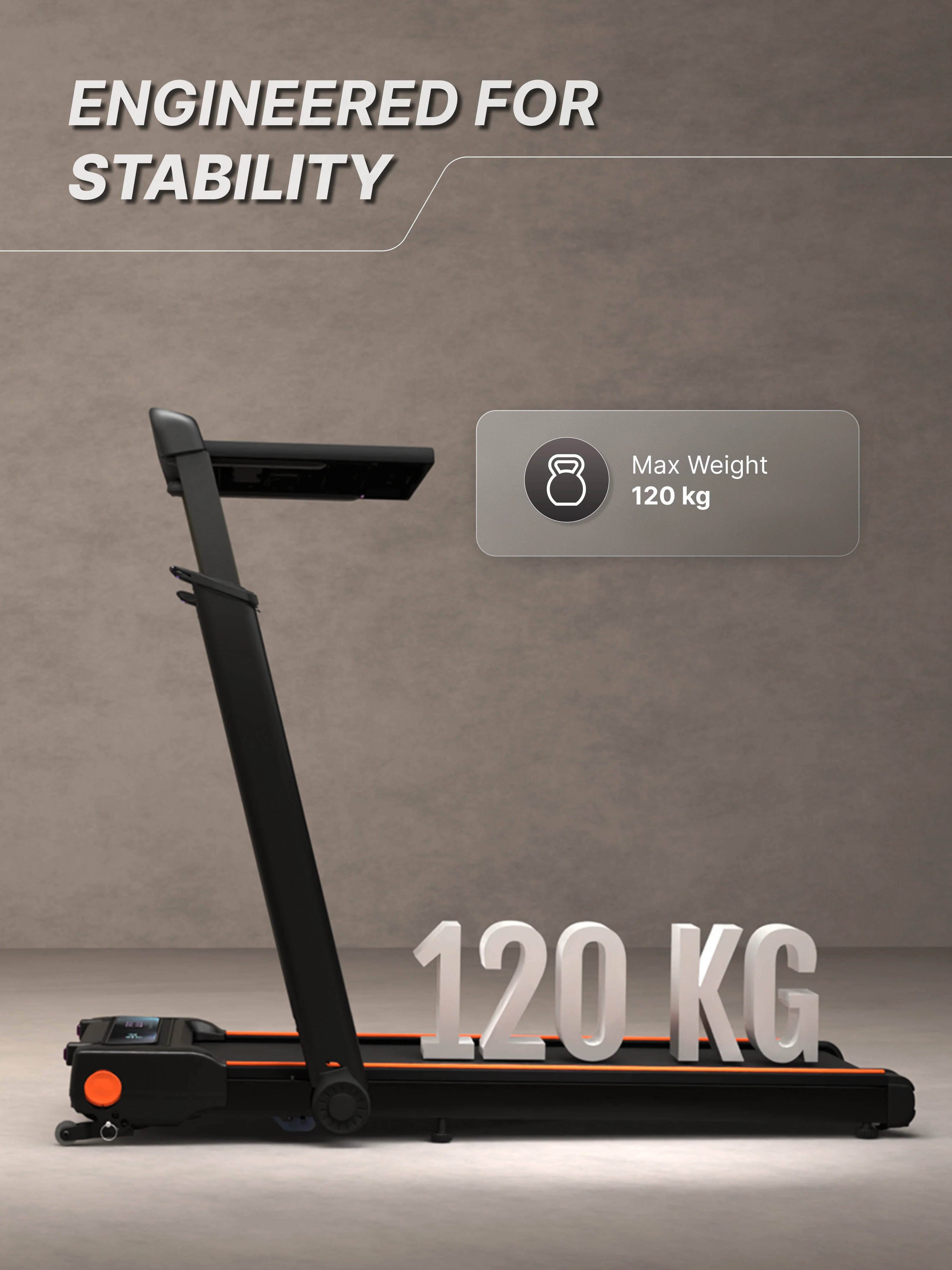 Cult Treadmill with Desk 5.5 HP Peak Motorized 3 in 1 Foldable Treadmill for Home Workout | Max User 120kg, Speed up to 12 km/hr with Adjustable & Detachable Desk with Tablet Holder (with 6 Months Extended Warranty) - Image 4