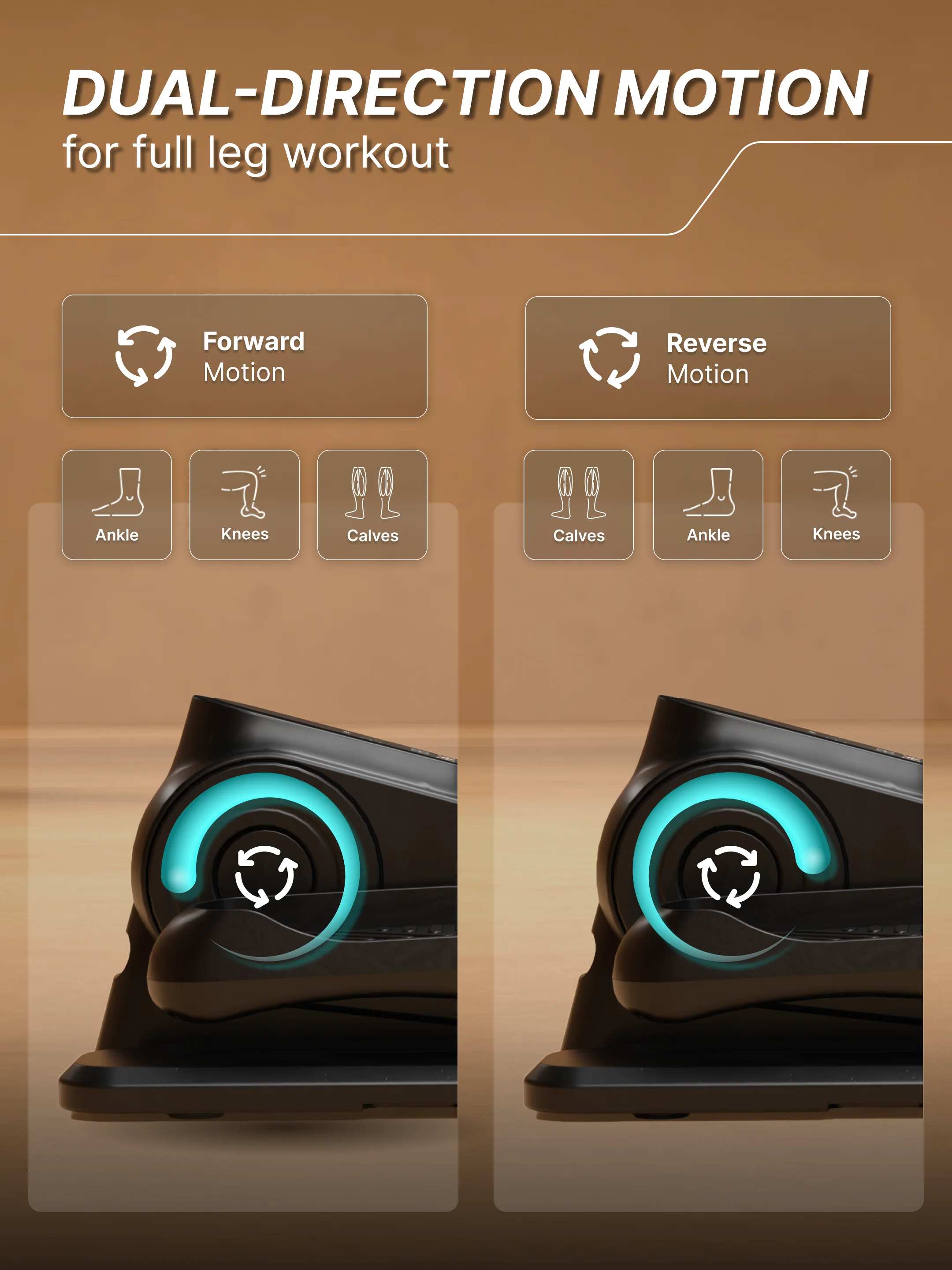 Cult Under Desk Mini Elliptical | Brushless Motor with Forward & Reverse Pedaling | 12 Adjustable Speeds & 3 workout Modes | Easy Home Workout | Suitable for Adult & Senior citizen | Joint Recovery & Improve strengthening (with 6 months extended warranty) - Image 4