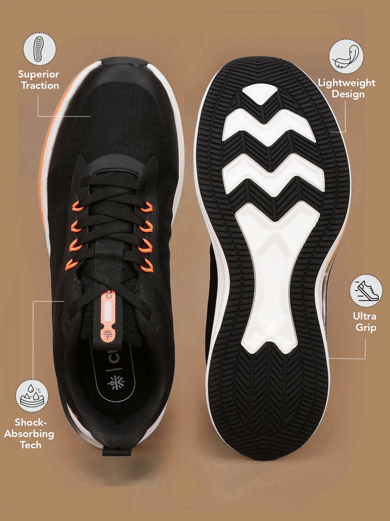 cult Men's Versa Freeway Running shoes - Black/Red - Image 3