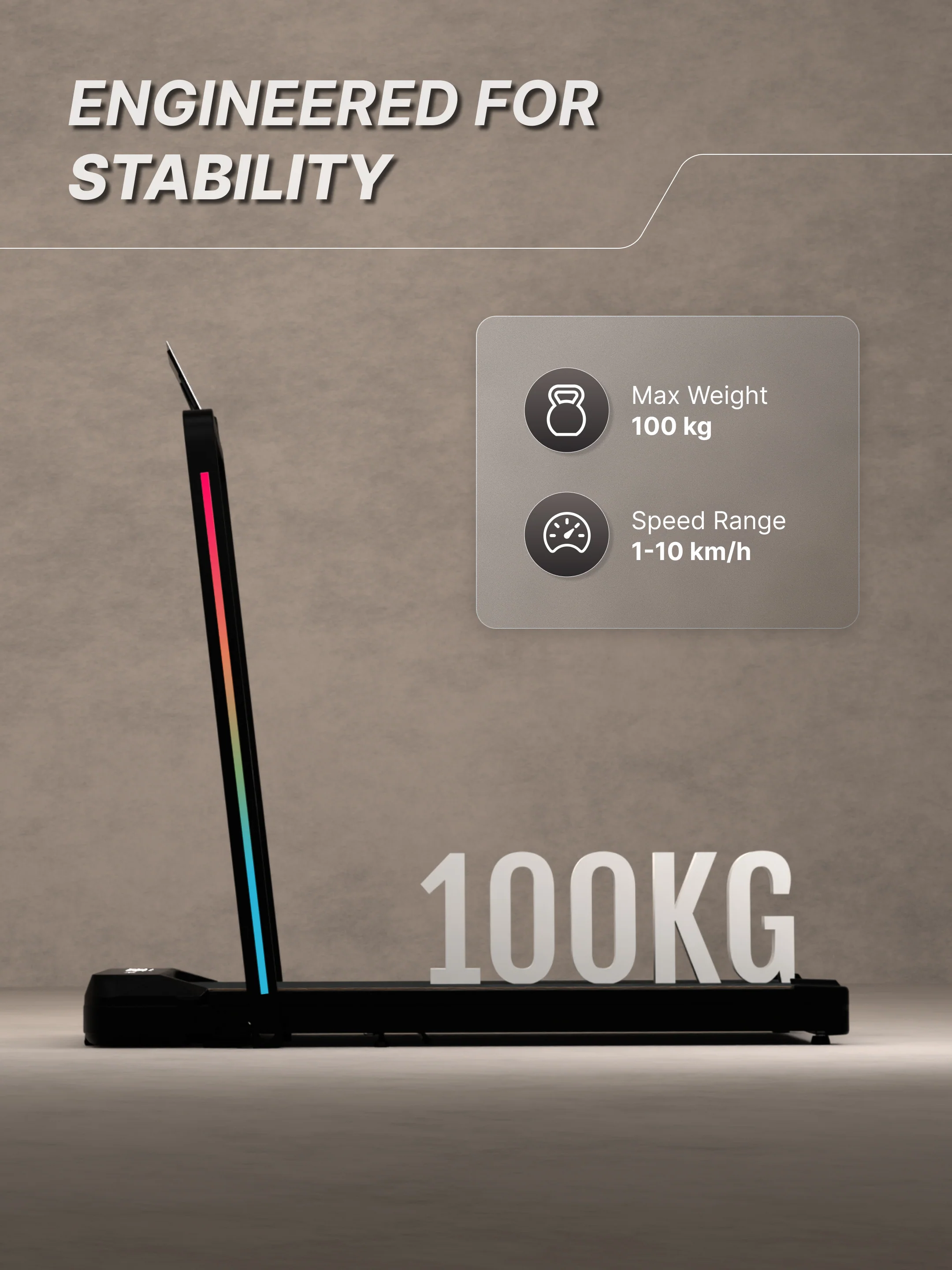 Cult Walking pad 3.5HP Peak DC Motorized Treadmill | Max Speed-10kmph | Max Weight-100kg | Walking Pad for Home Use (with 6 months extended warranty) - Image 3