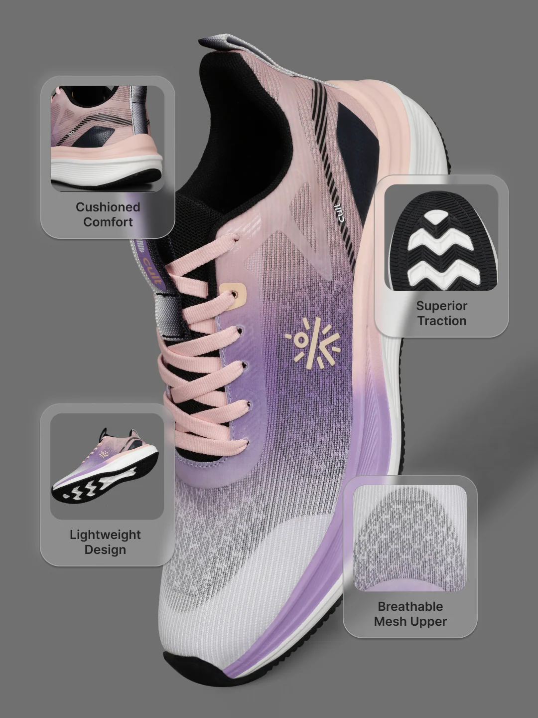 cult Women's Aetheris Running Shoes - Purple & Peach - Image 5