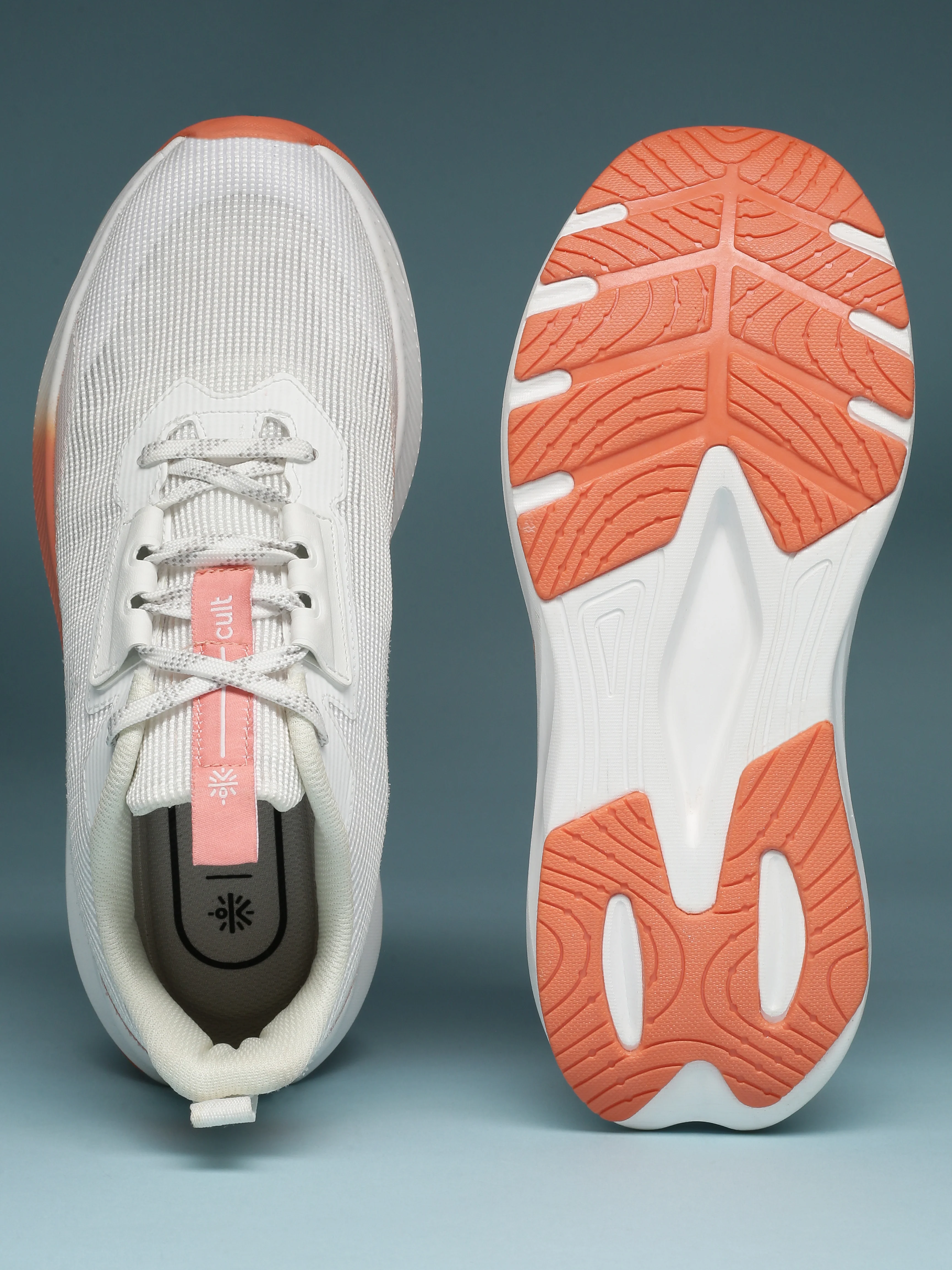 cult Women's Aurelia Running Shoes - Off White/Coral - Image 8