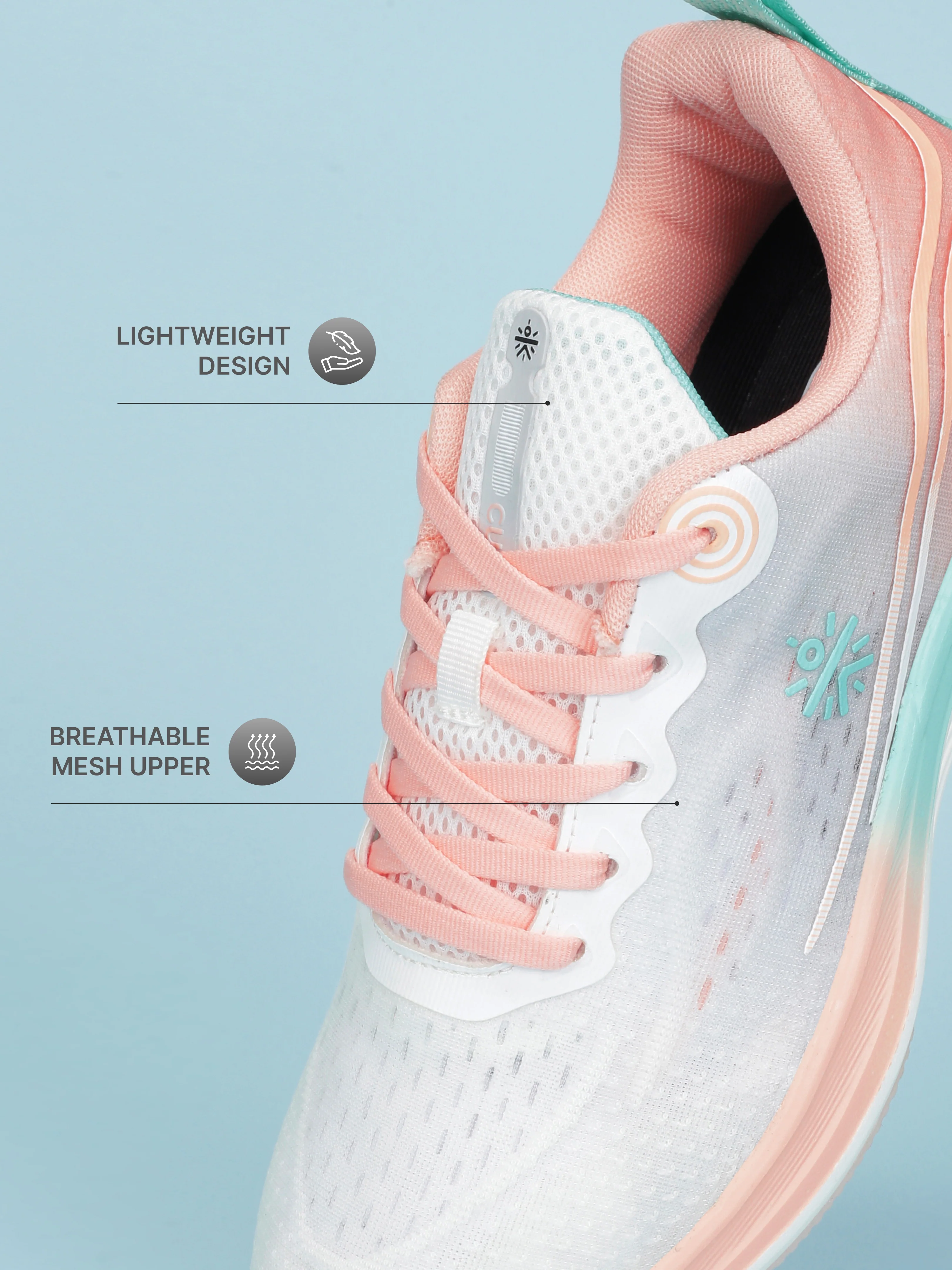Cult Women's Dynex Running Shoes - White/Peach - Image 4