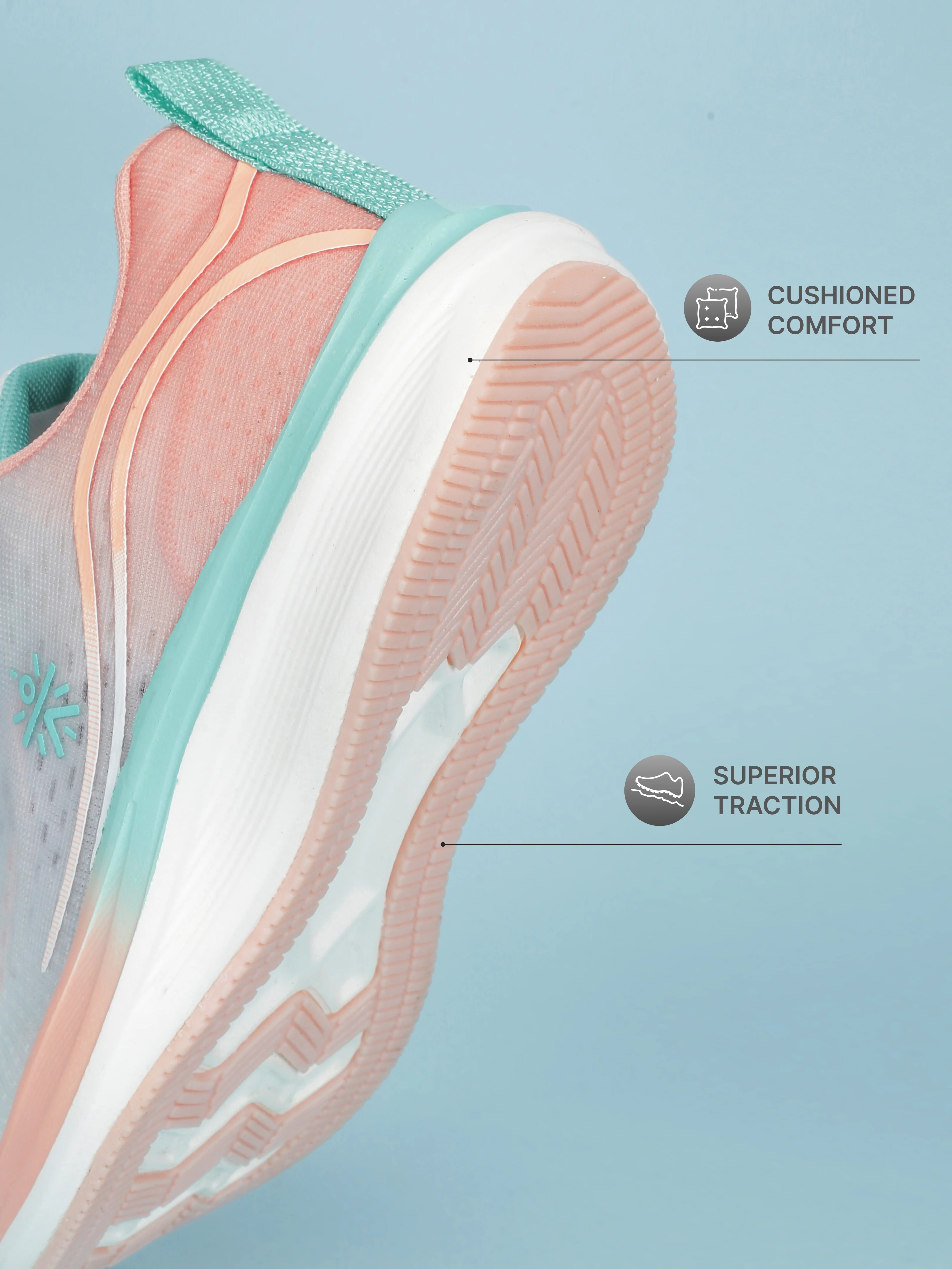 Cult Women's Dynex Running Shoes - White/Peach - Image 5