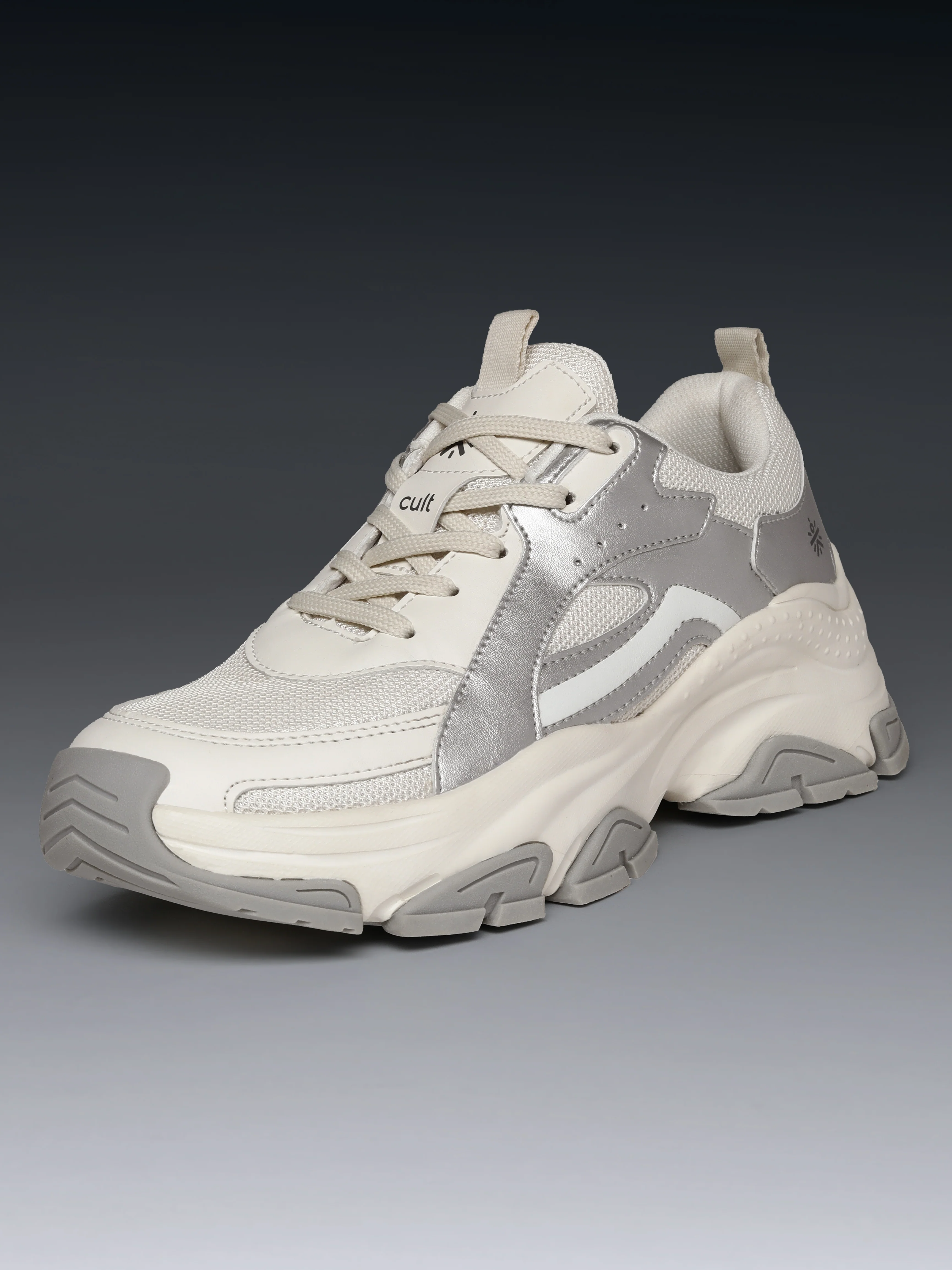 cult Women's Luna Sneakers - Off White/Silver - Image 4